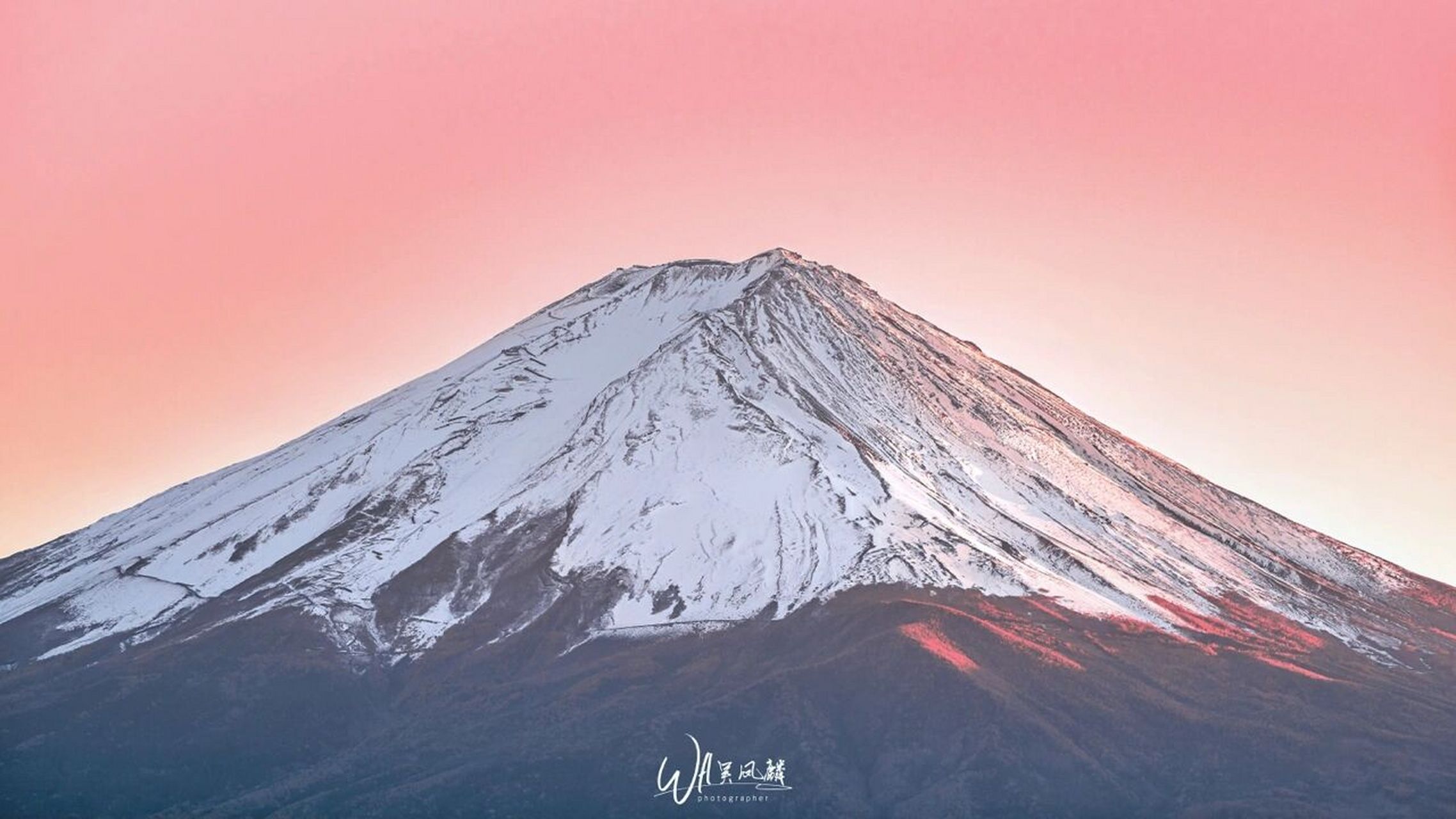 富士山下油画壁纸图片