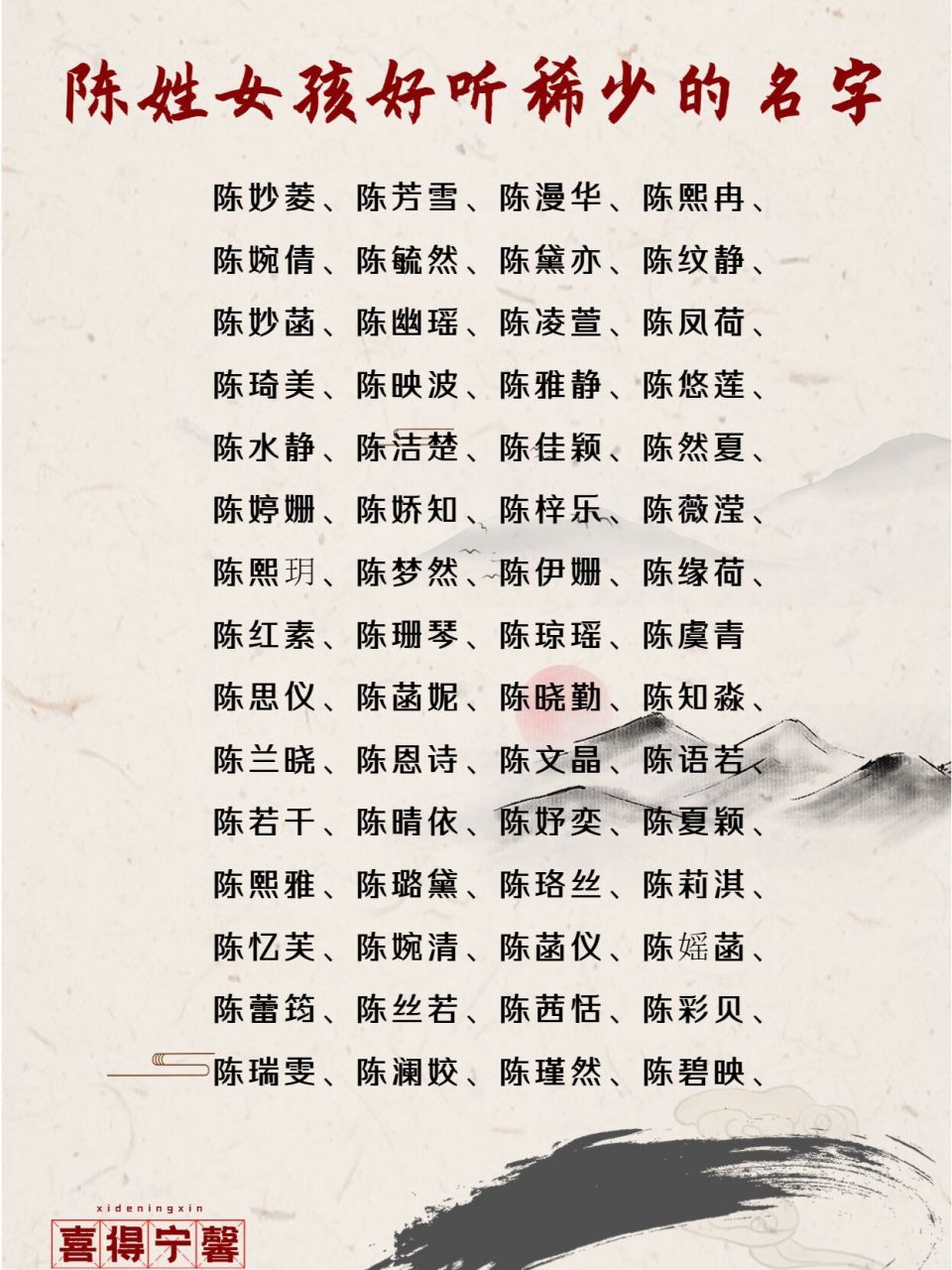 陈姓女孩好听稀少的名字 陈姓女孩好听稀少的名字一个字 陈芮 芮之字