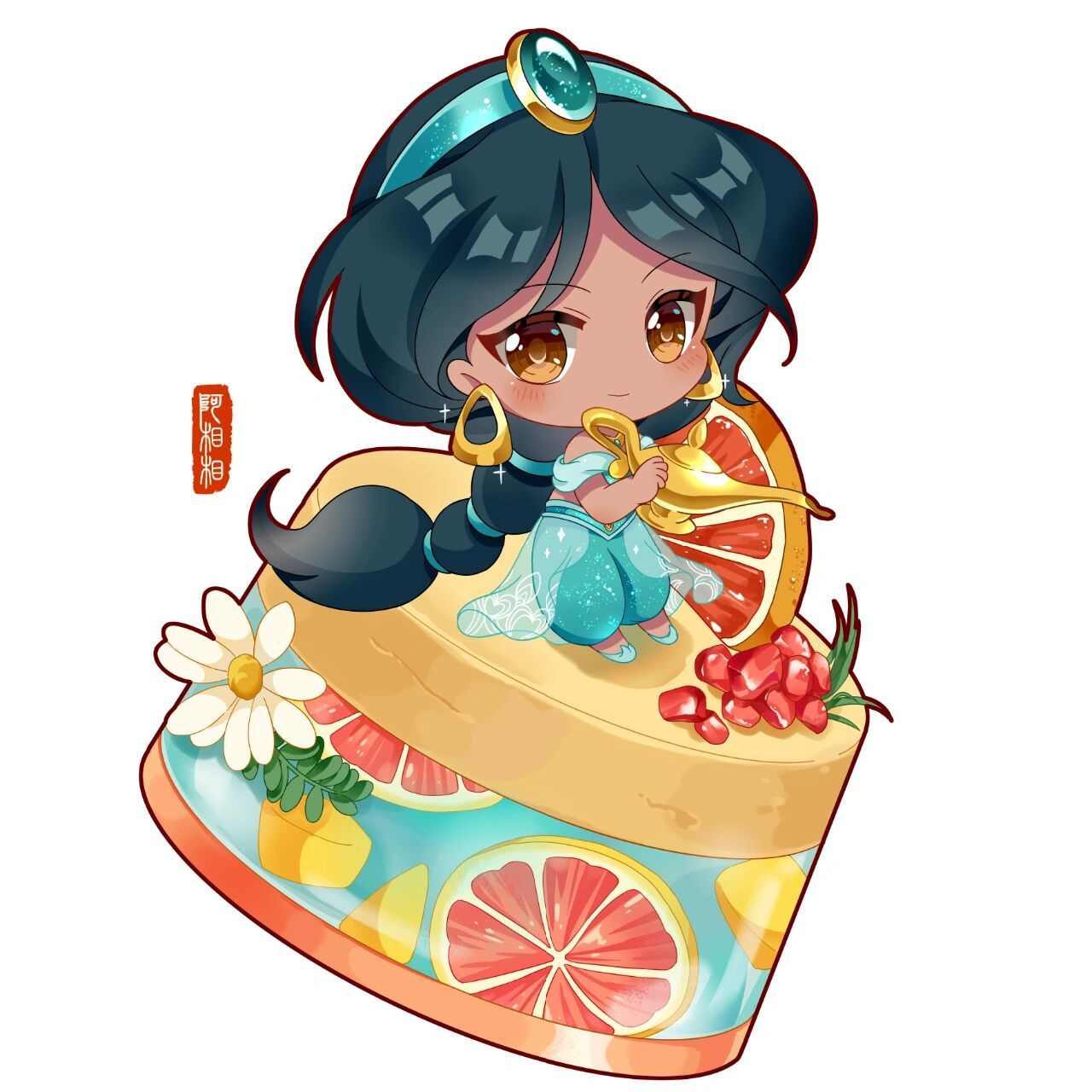 原创q版美食迪士尼公主女生闺蜜可爱头像 之前画的四个迪士尼公主合集