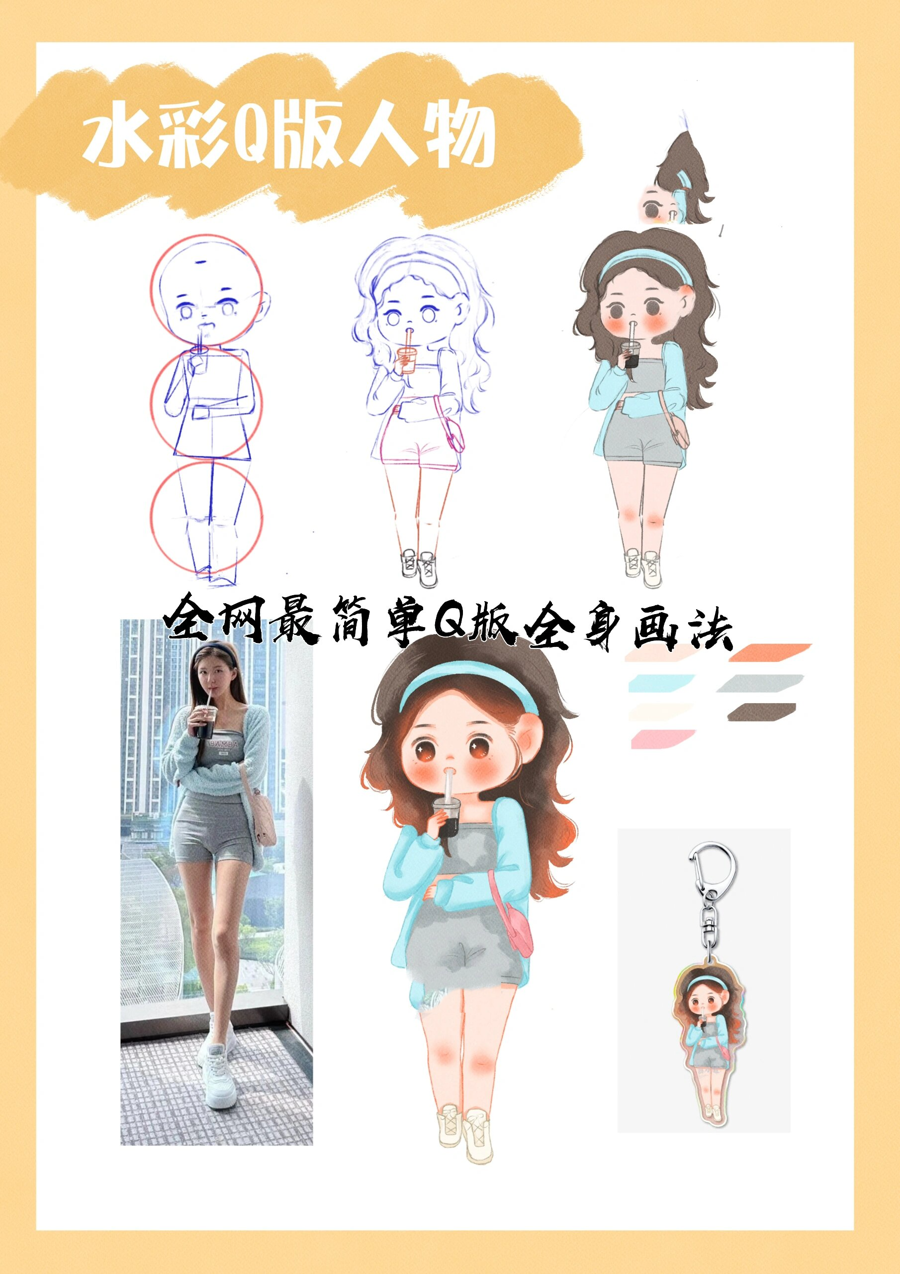 全网最简单的q版全身画法 [附:文字版图片]