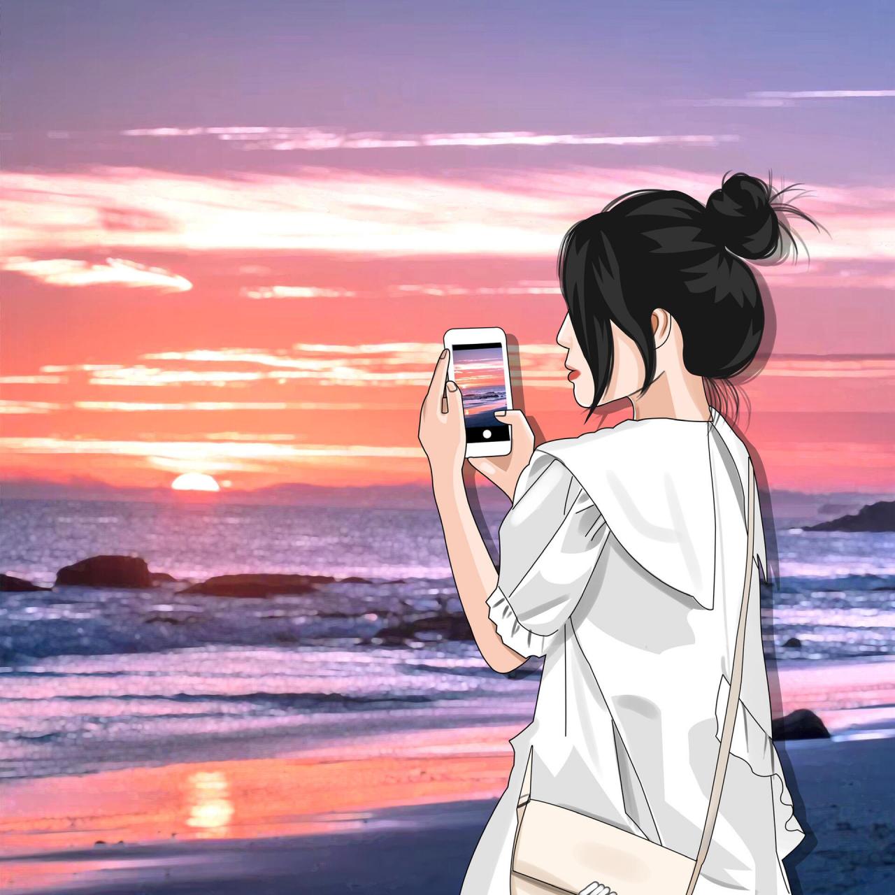 日落夕阳|氛围感女生头像推荐 时光很匆忙别错过日落和夕阳95  93
