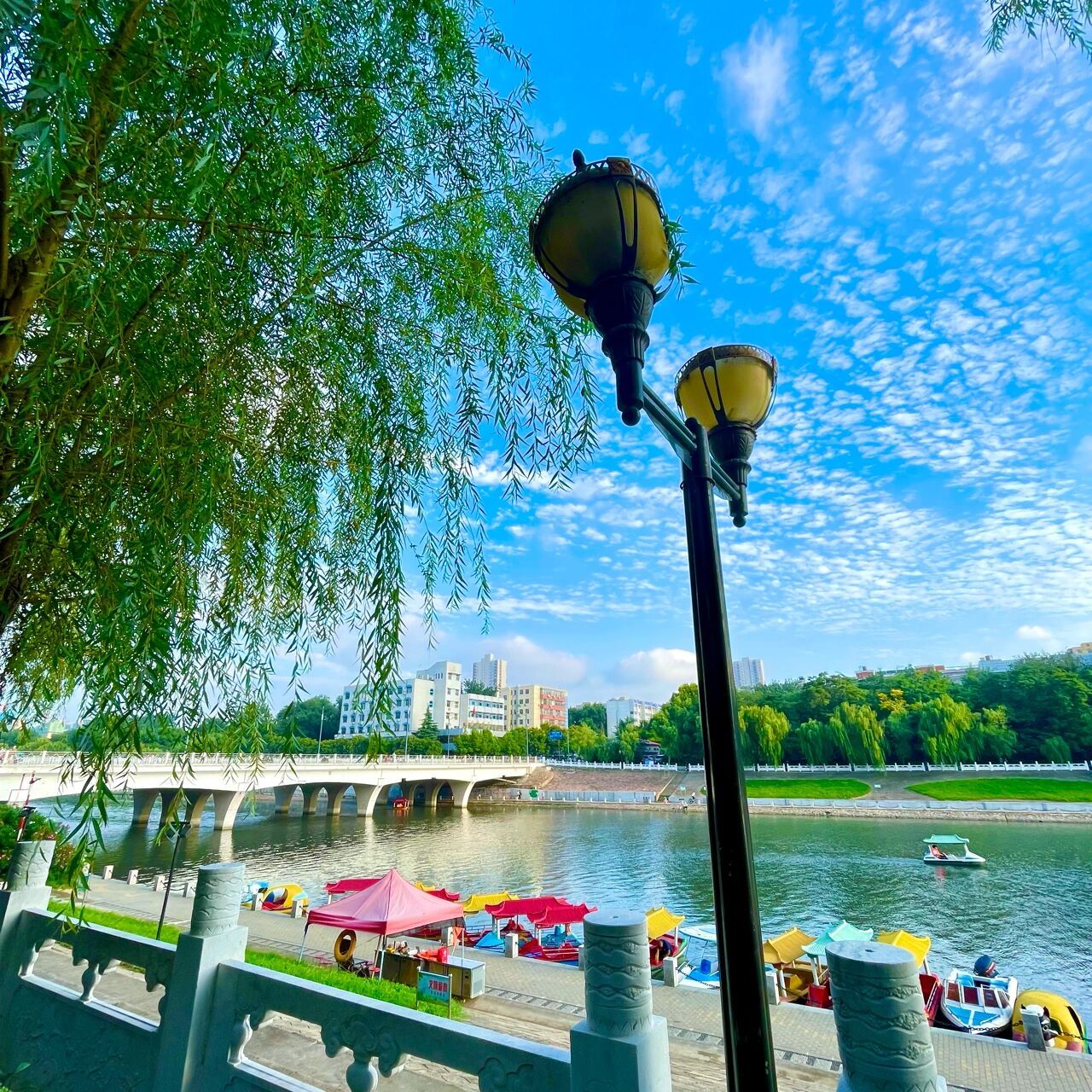 平顶山湛河 湛河是平顶山市三大自然风景资源之一,园内利用水面,展开