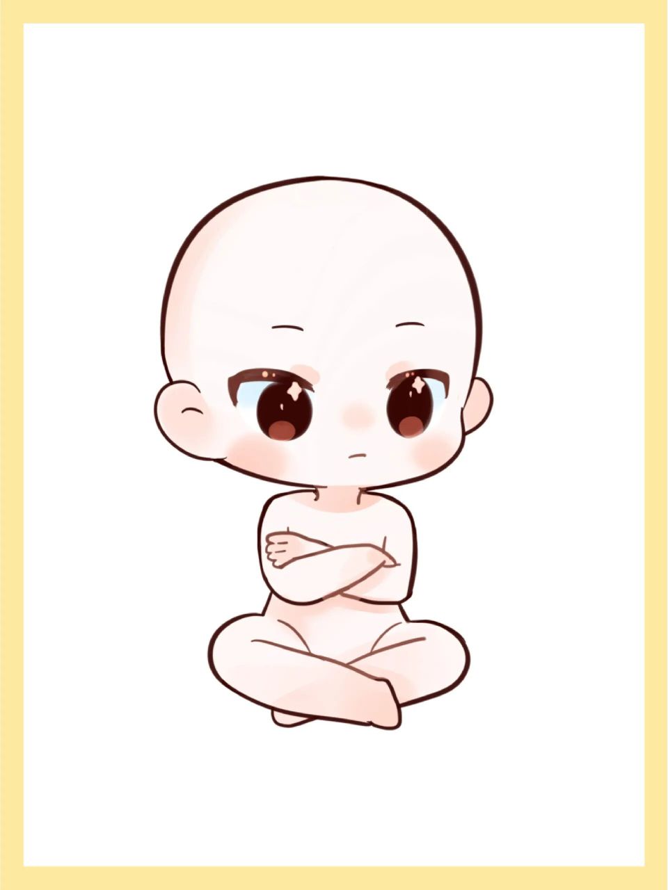 绘画素材|软萌q版人物坐姿模板大合集!78 来啦来啦!