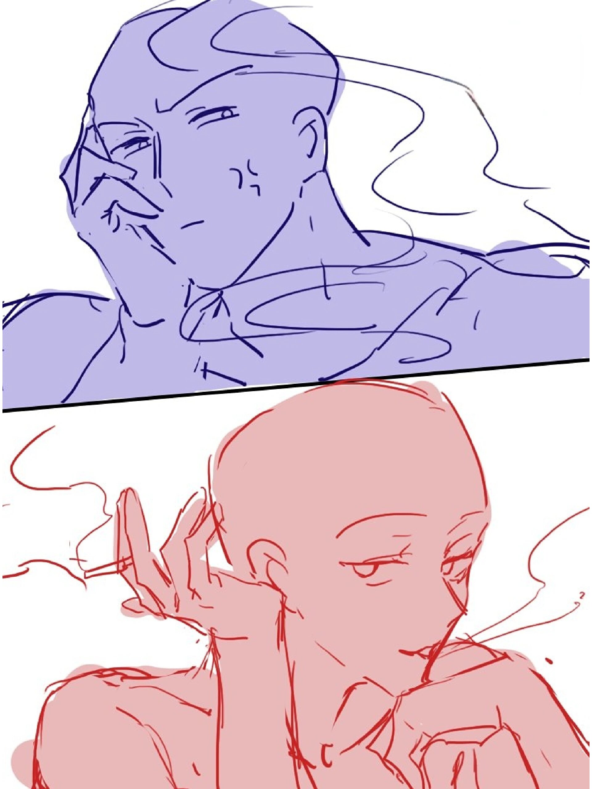 绘画素材丨欢喜冤家双人情侣cp互动模板