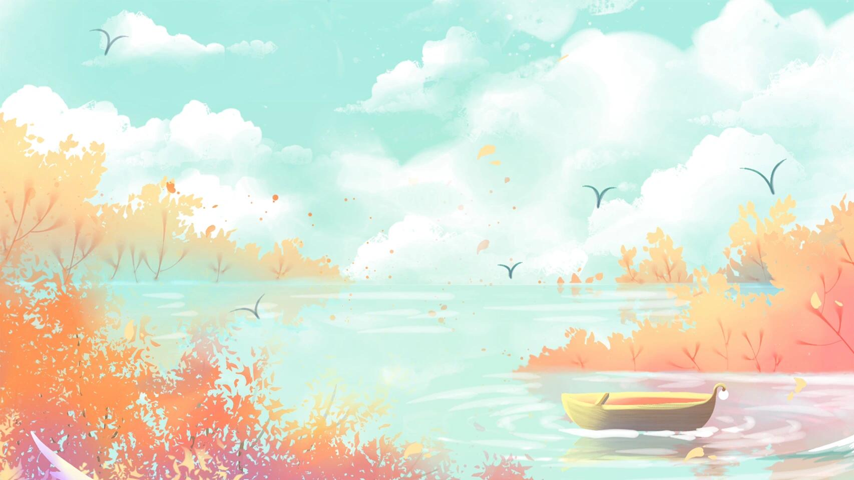 小清新暖色电脑壁纸🌾快来鸭