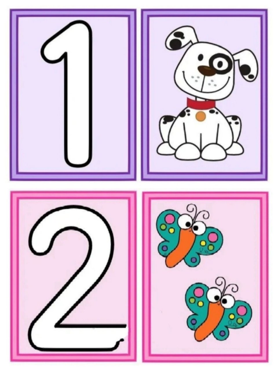 幼儿园数学区可打印素材 宝宝学数字1~10