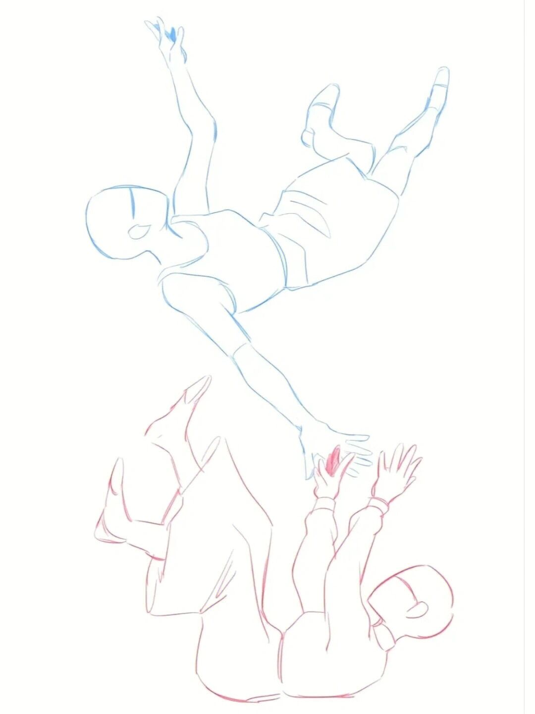 人物下坠姿势动态绘画参考