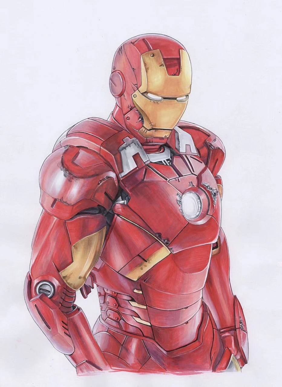 马克笔手绘钢铁侠