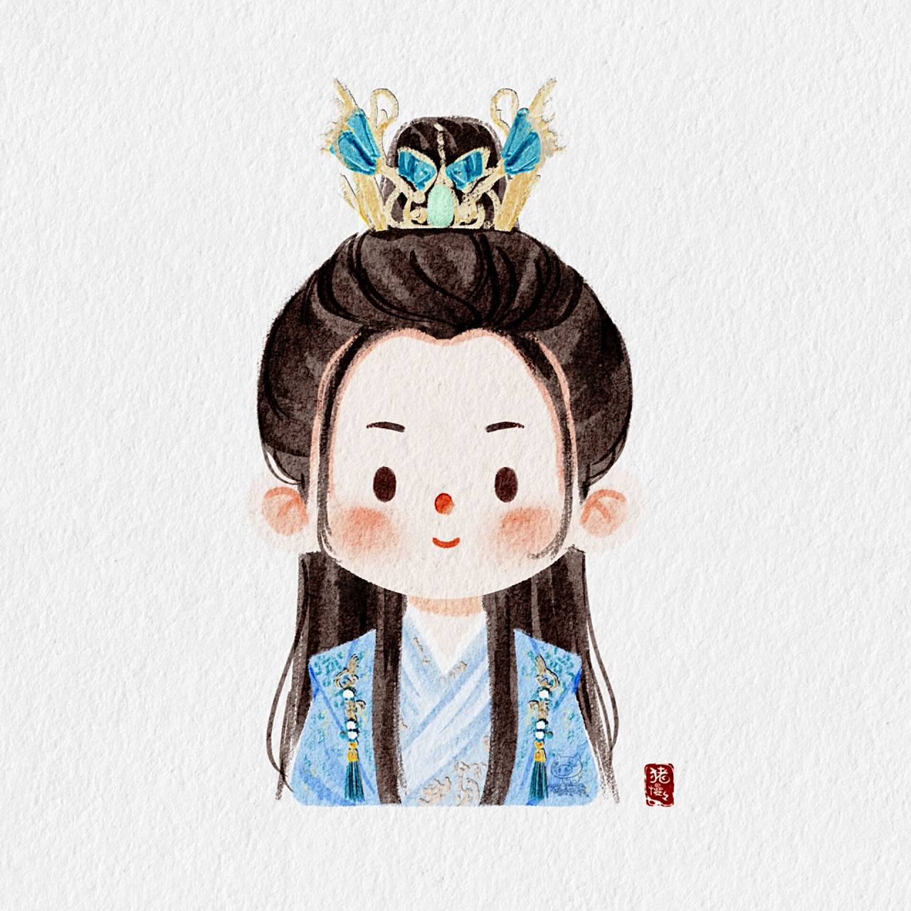 长月烬明 情头 看了10来集,在画小头像了,刚画了5个 人物太多了,画多