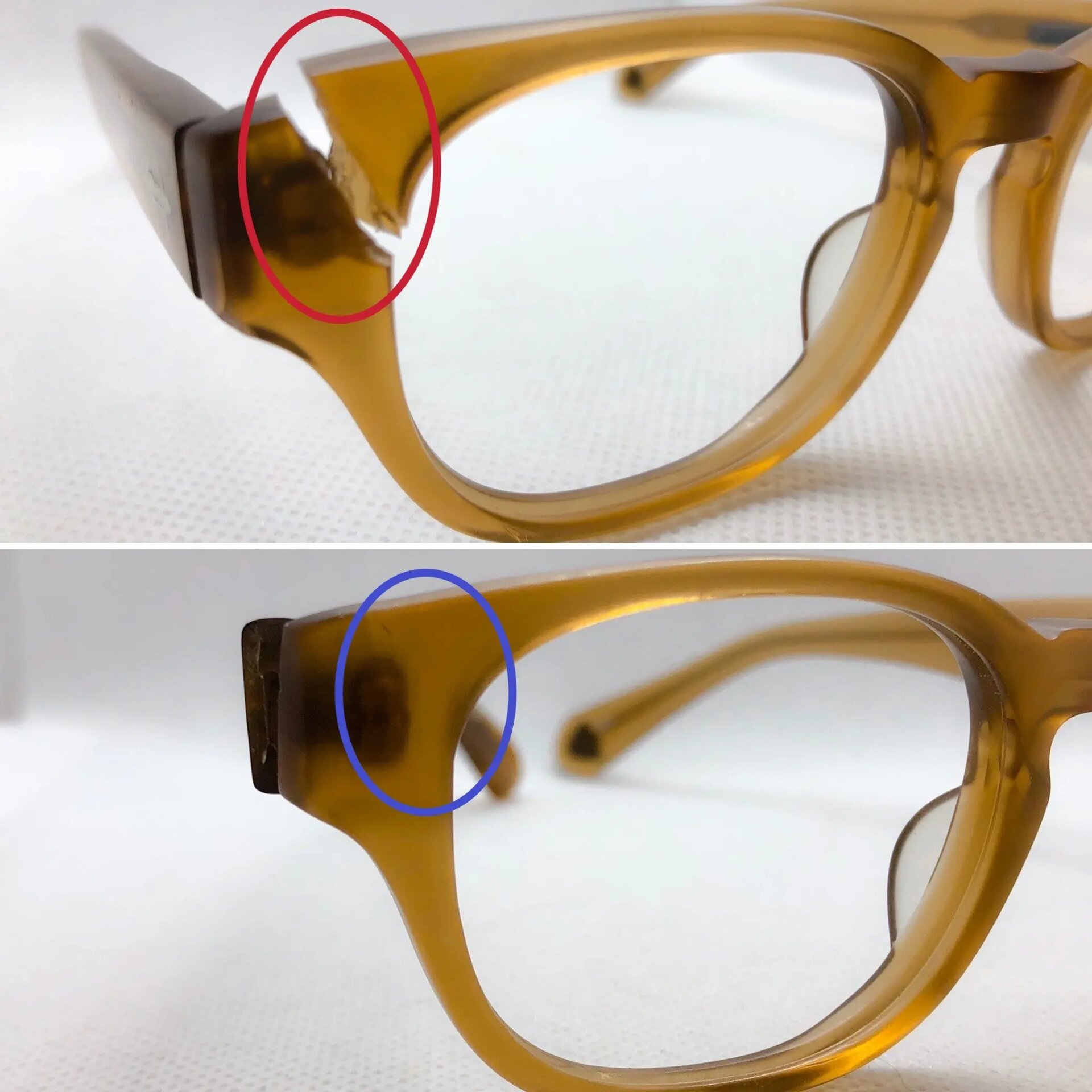 手工眼镜镜框断裂,实现无痕修复!