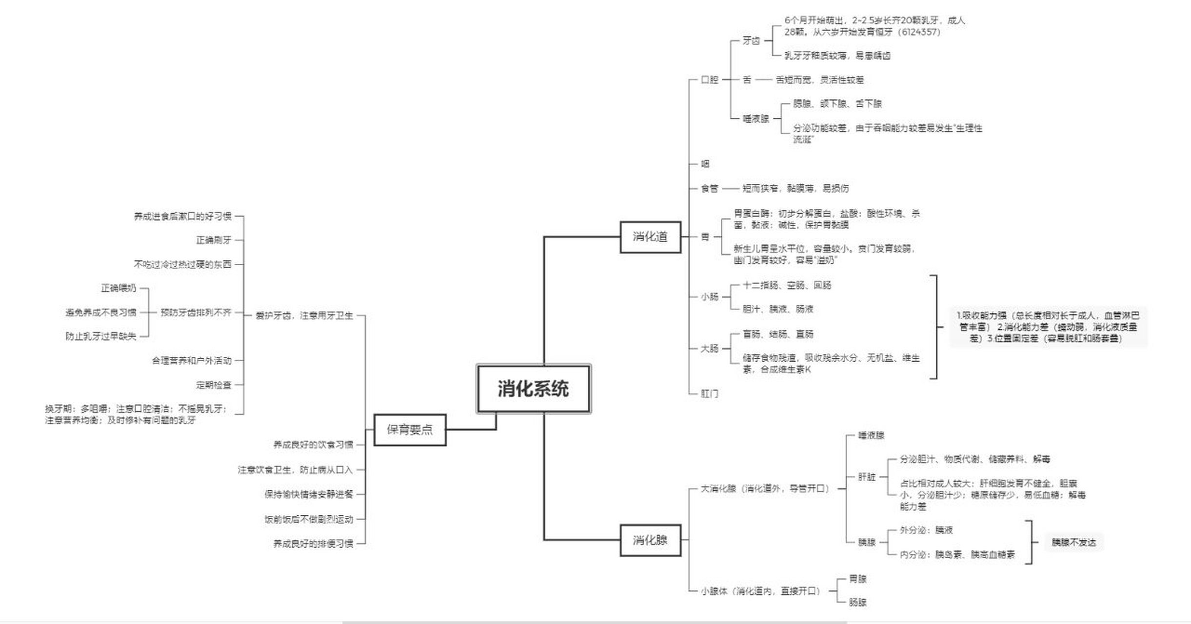 《学前儿童卫生保健》思维导图 🔅第一章 5消化系统 分享一些之前我