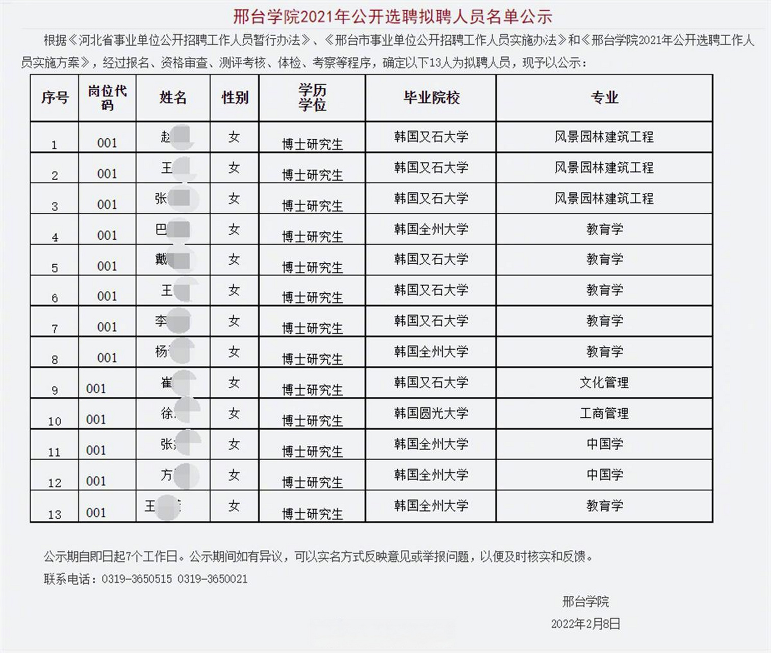 邢台学院女生联系方式图片