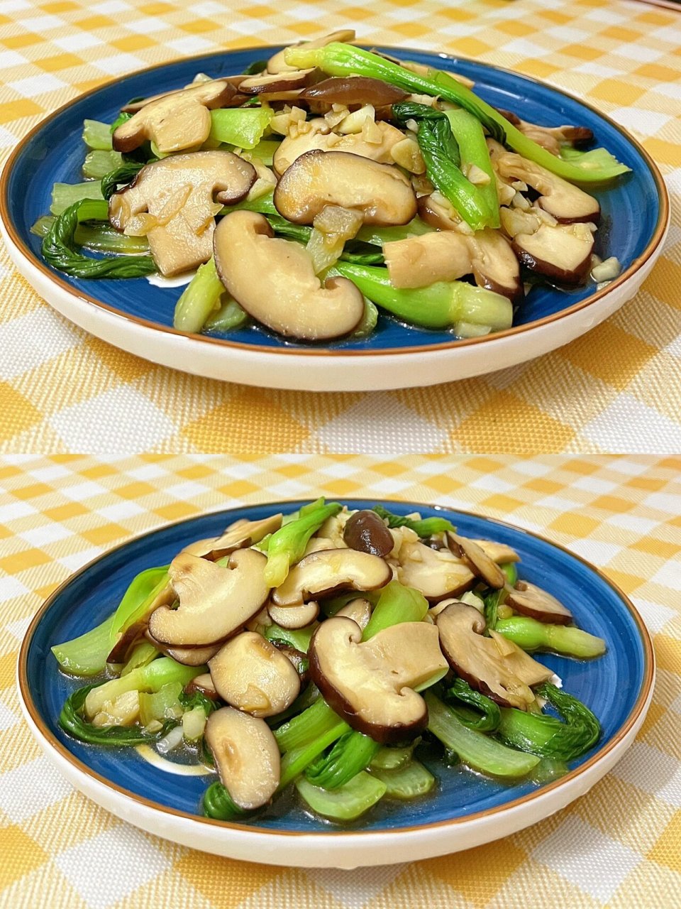 好吃97健康低脂73吃起来 今天的这道菜是清炒香菇上海青7815