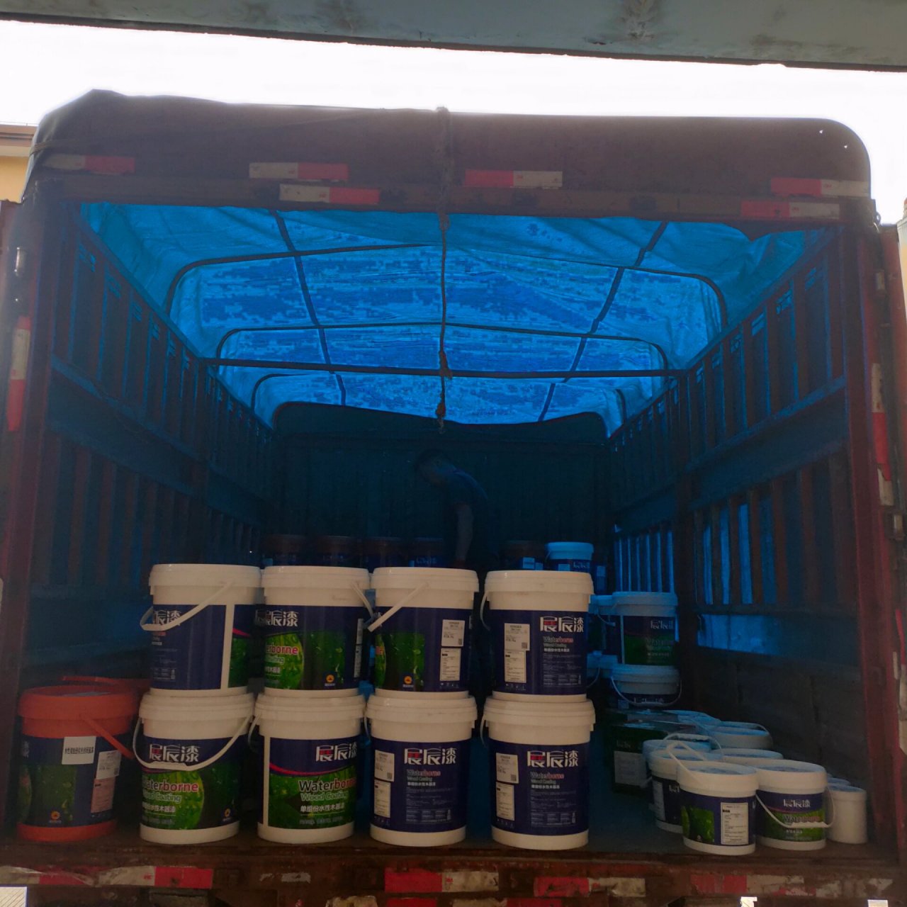 又进一车展辰集团水性木器漆哈!