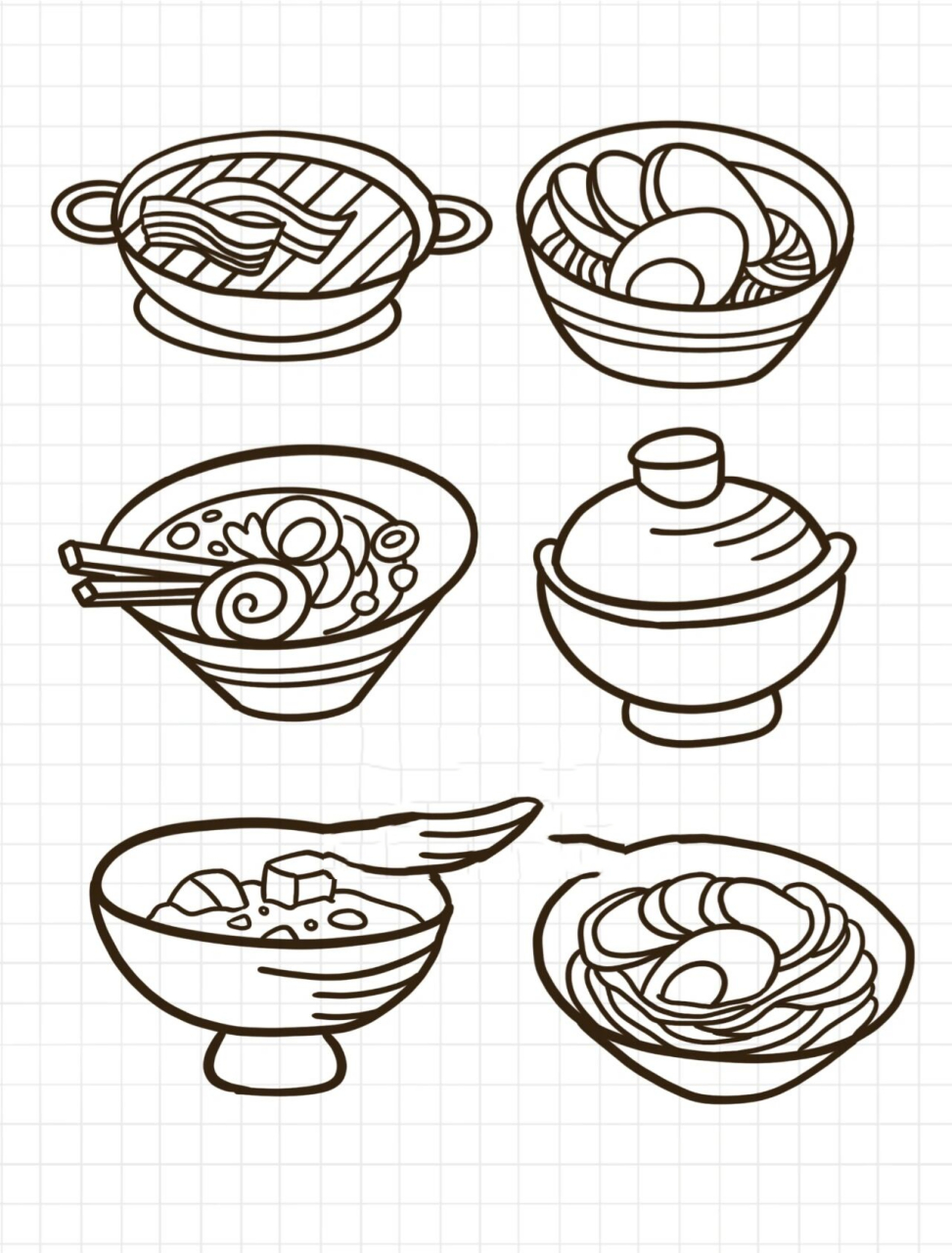 noodles简笔画图片
