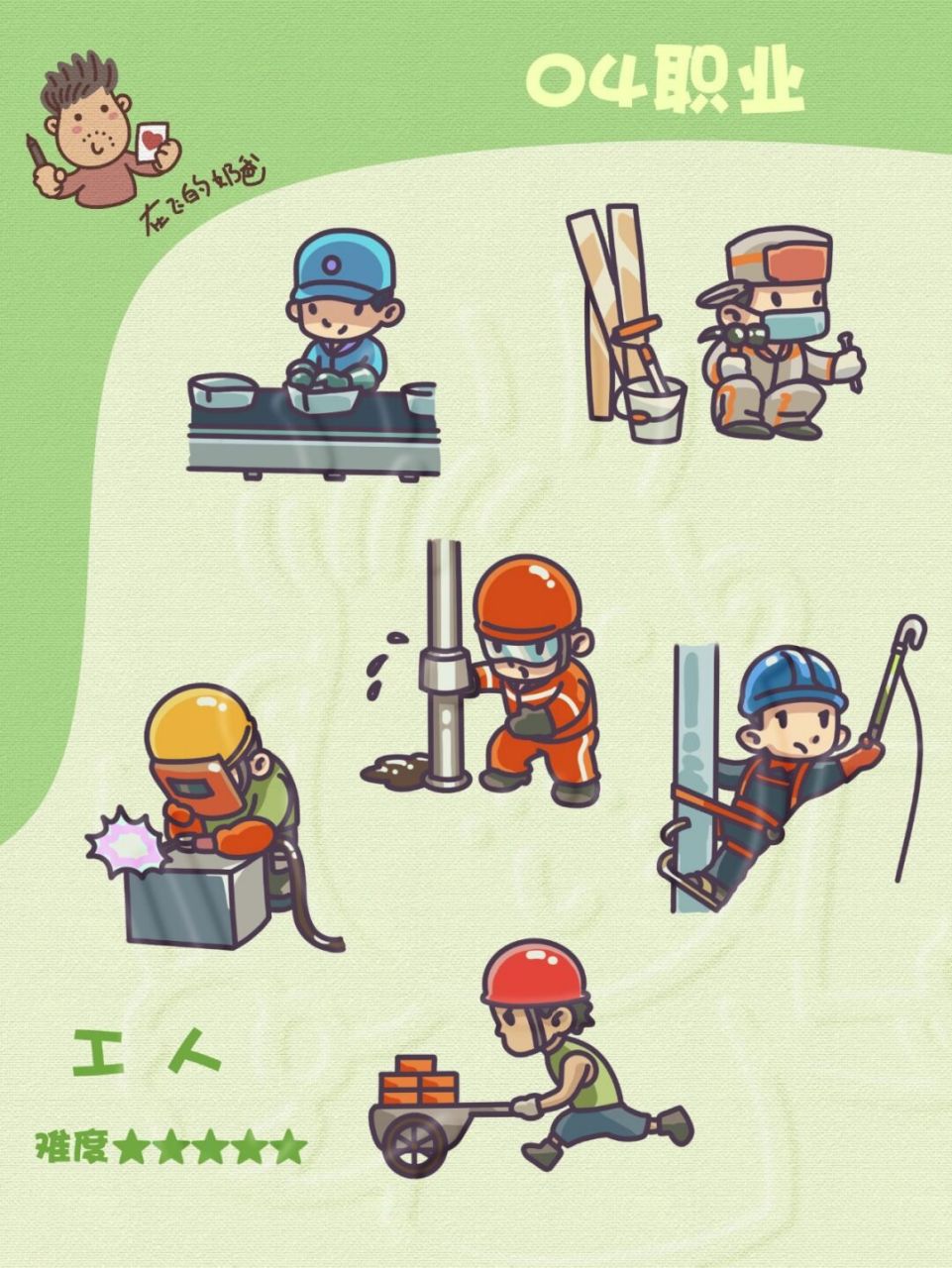 工人 简笔画 电力工人,石油工人,工厂工人,搬砖工人,装修工人,电力