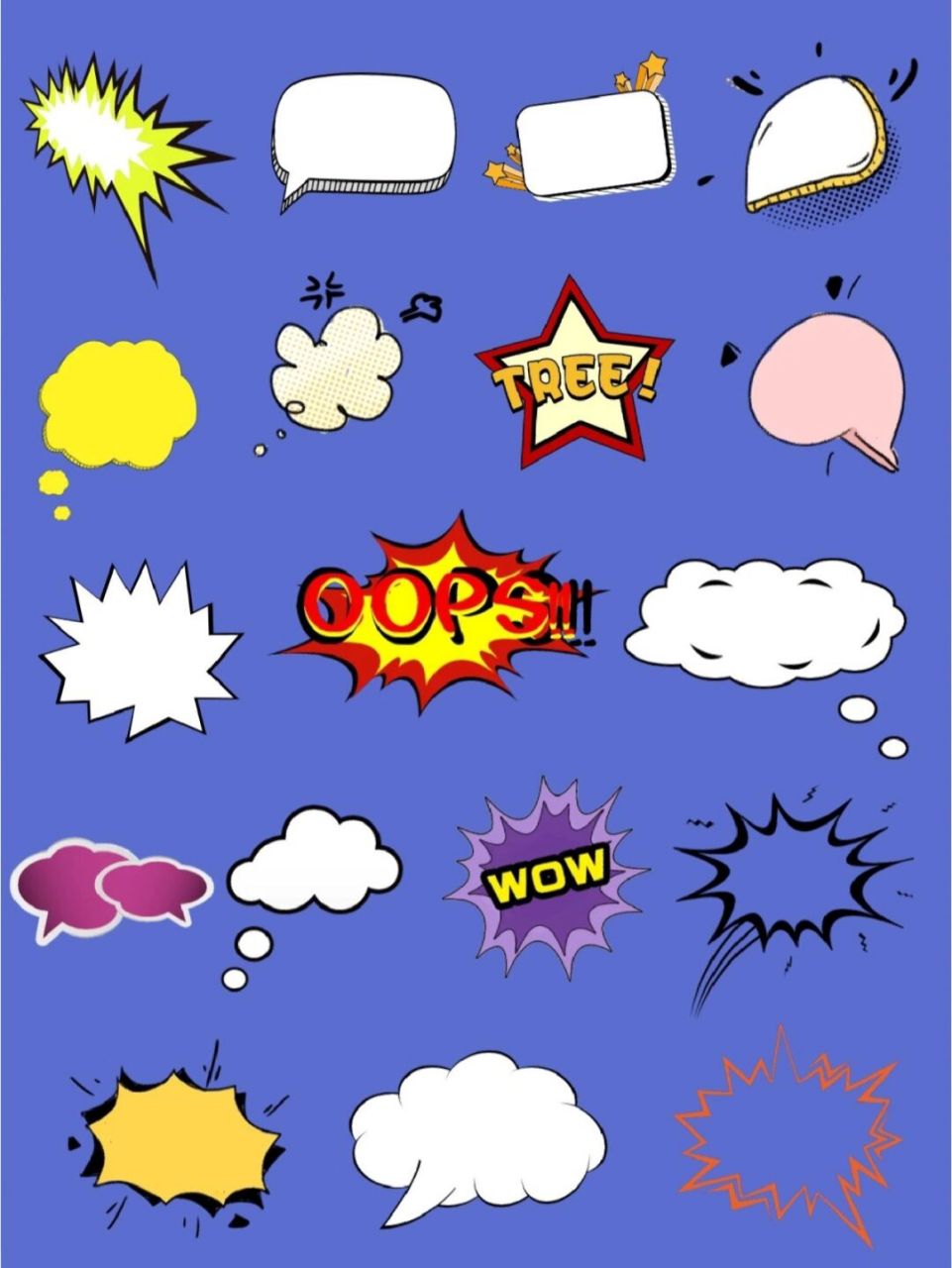 97素材库|二次元漫画对话框免抠png手账 92喜欢二次元的小伙伴有