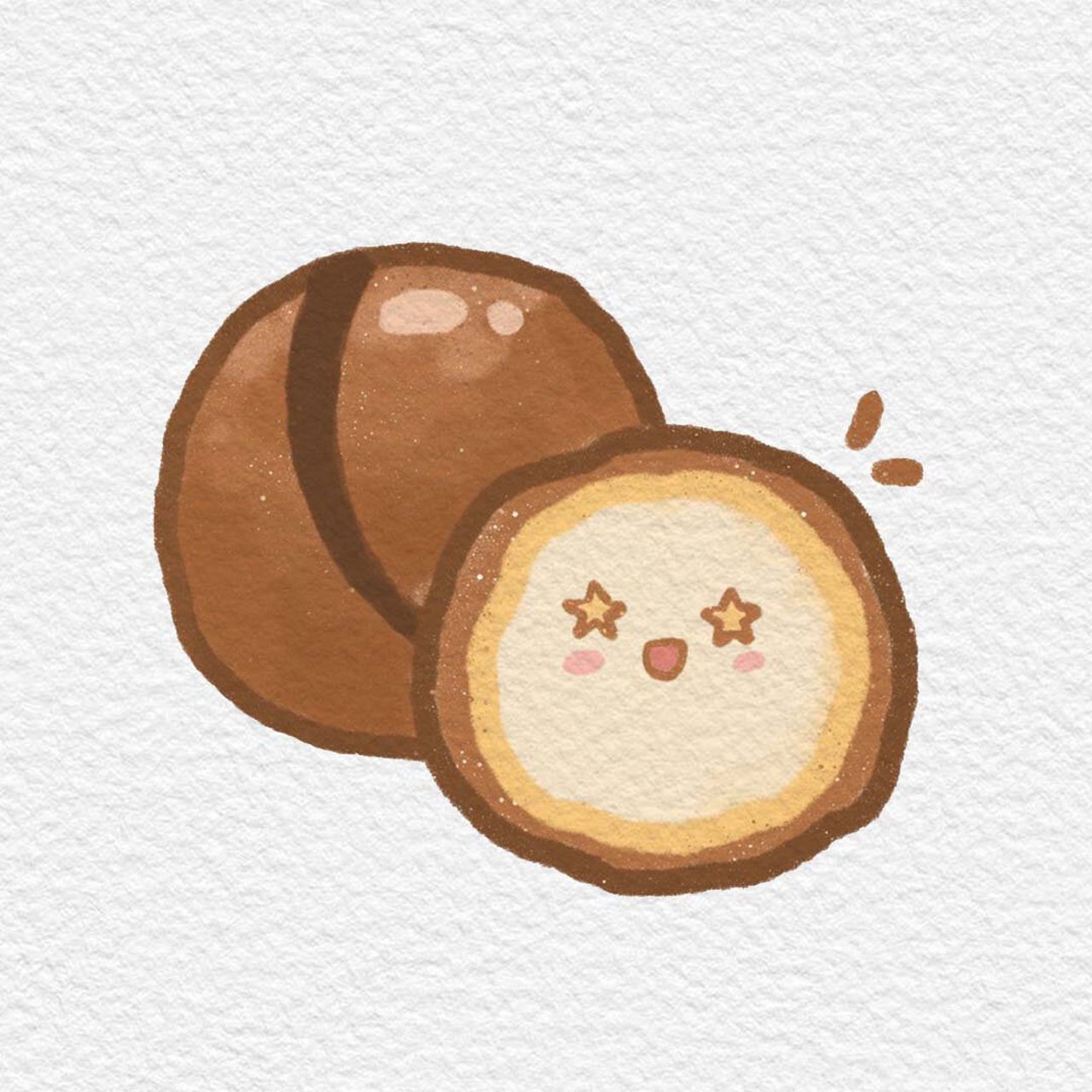 画画打卡day2|坚果系列|原创可爱简笔画 软件:procreate 笔刷:干油墨