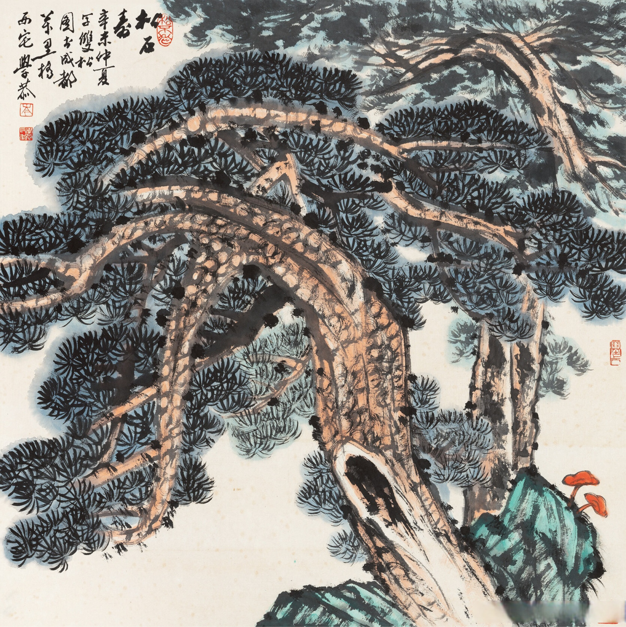 画家岑学恭笔下的青松