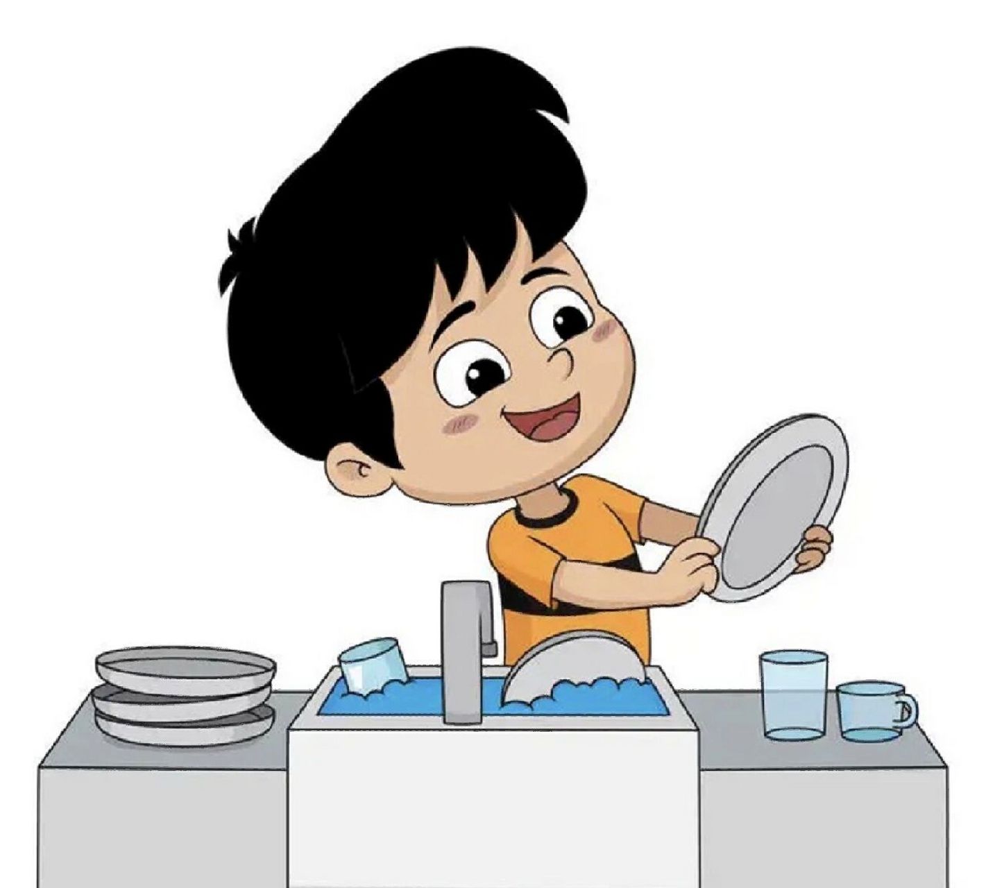 小学作文 帮妈妈洗碗 暑假里,爸爸妈妈语重心长地对我说:"儿子,你已经