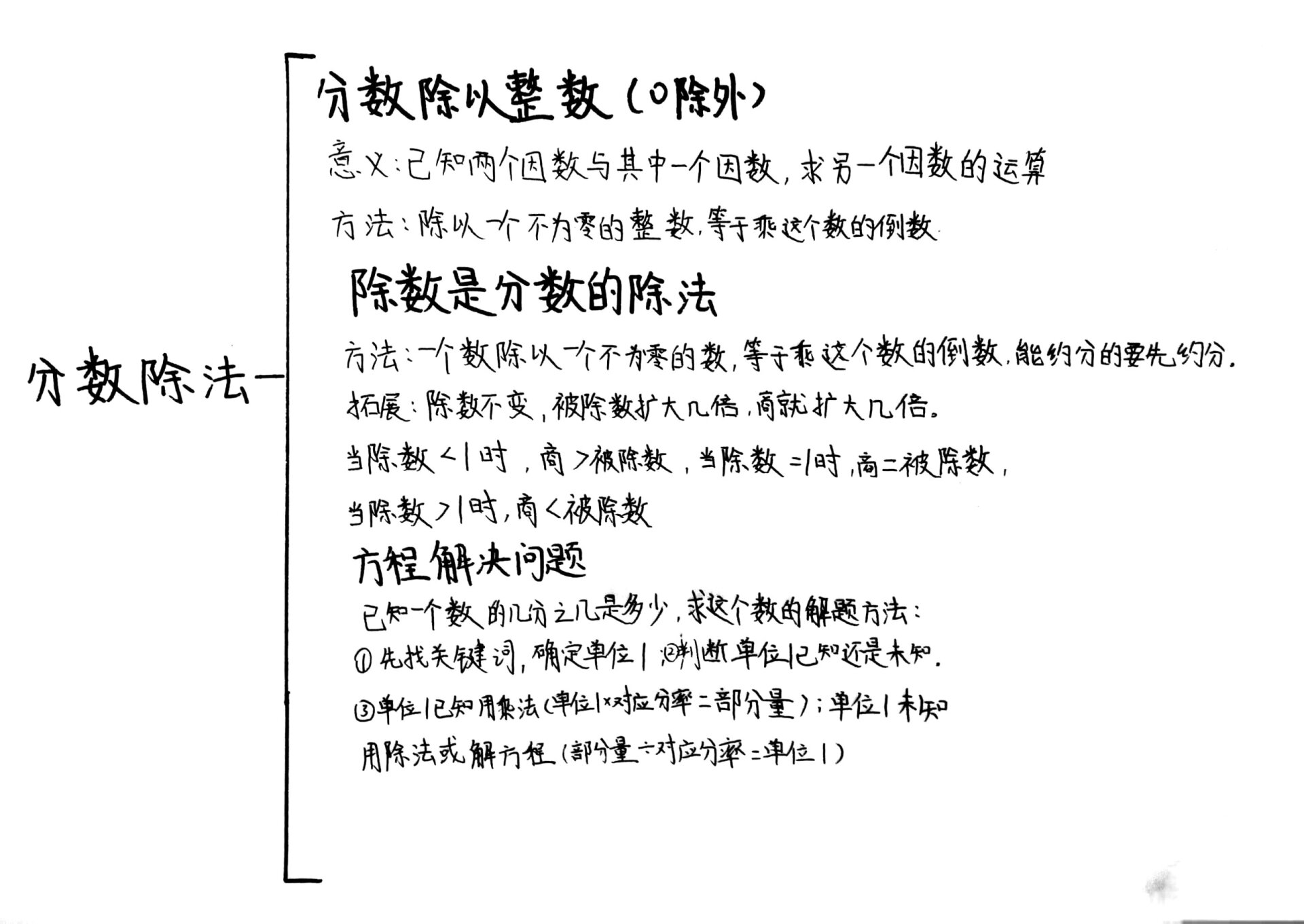 分数除法知识点梳理图片