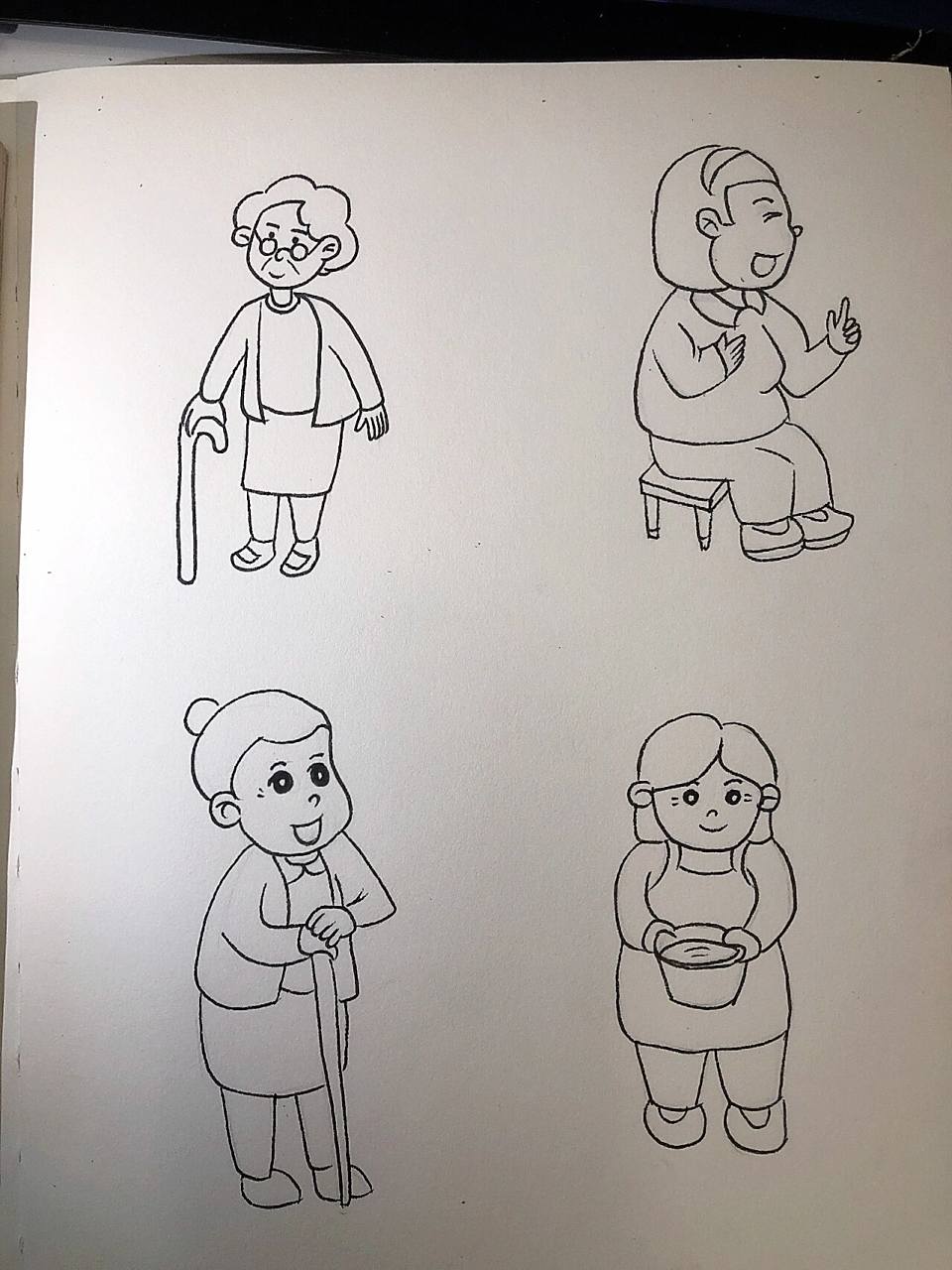 简笔画54/人物篇/老奶奶 简笔画54/人物篇/老奶奶!