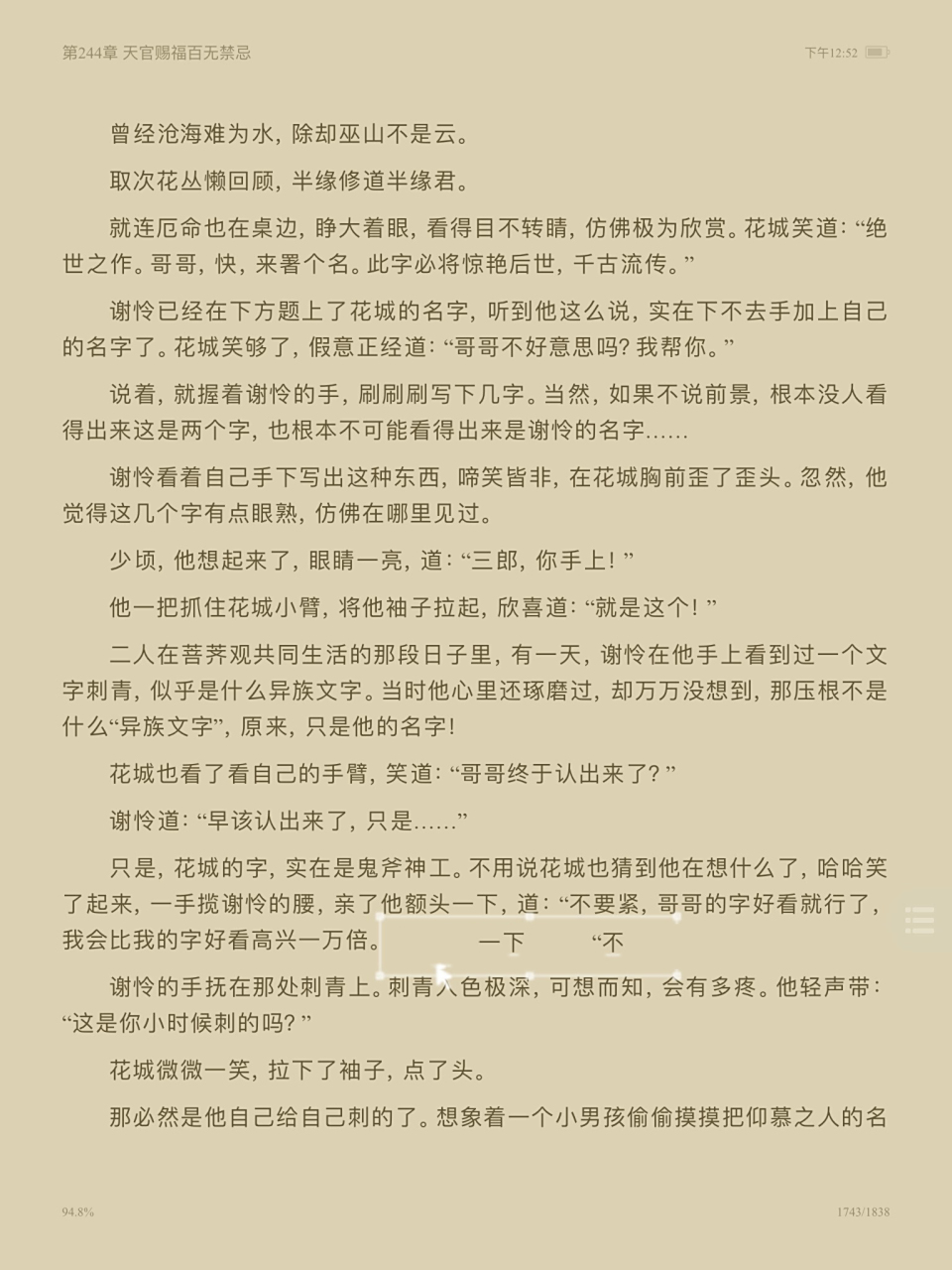 天官赐福百无禁忌244章最后一章甜甜 花怜终于长长久久永永远远幸福的