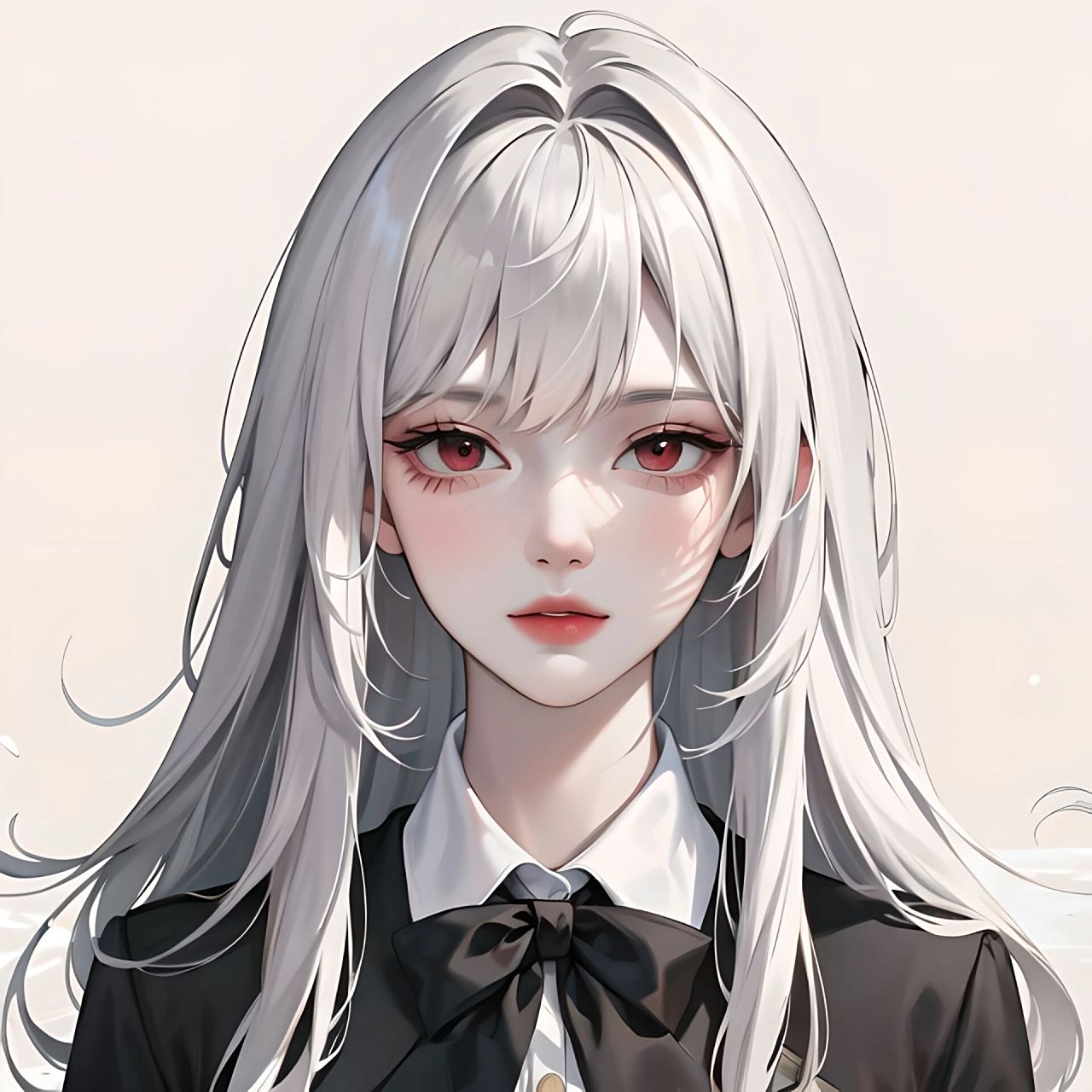 白发|红瞳御姐|头像 幸亏思念无声,否则震耳欲聋; 幸亏心痛无声,否则