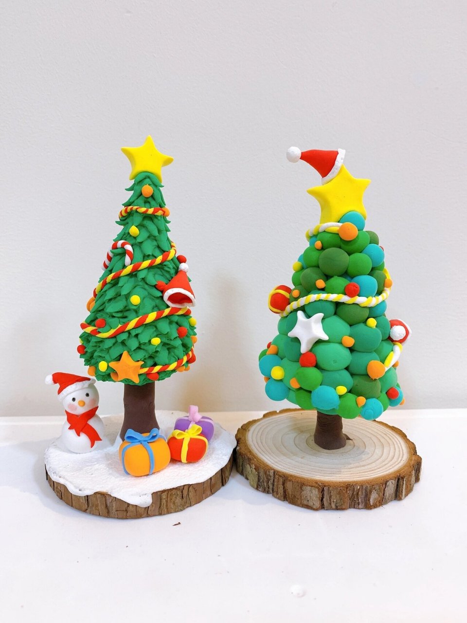 亲子粘土手工:幼儿园手工diy圣诞树雪人粘土 圣诞节还没到,圣诞树先