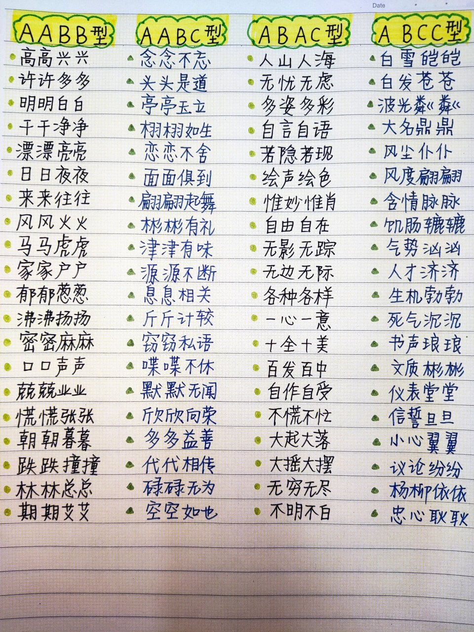 aabc式词语大全四个字图片