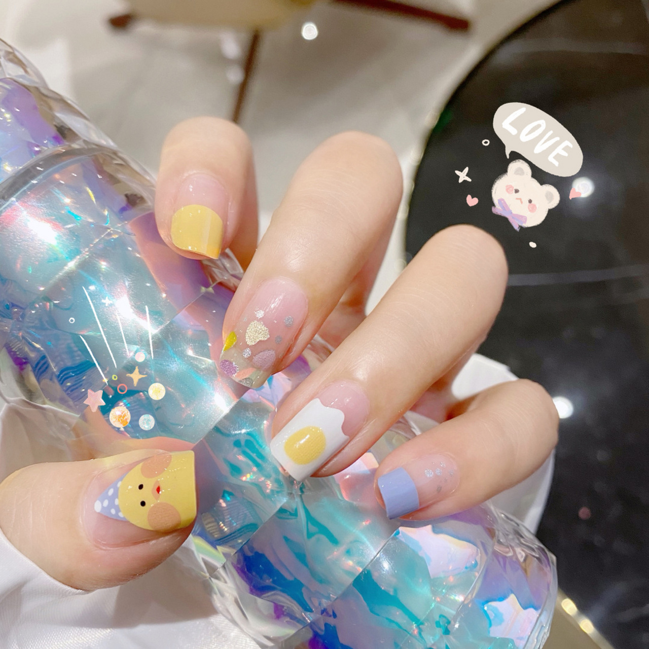 夏日清新小可爱99玻尿酸鸭卡通主题美甲93 夏日清新小可爱99