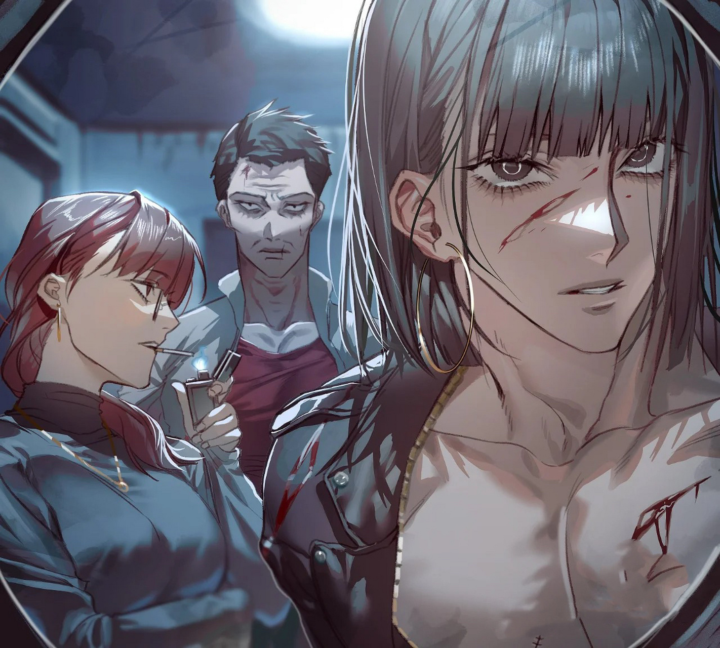 人物动漫插画|疯批美人 插画师twi :mumu_086