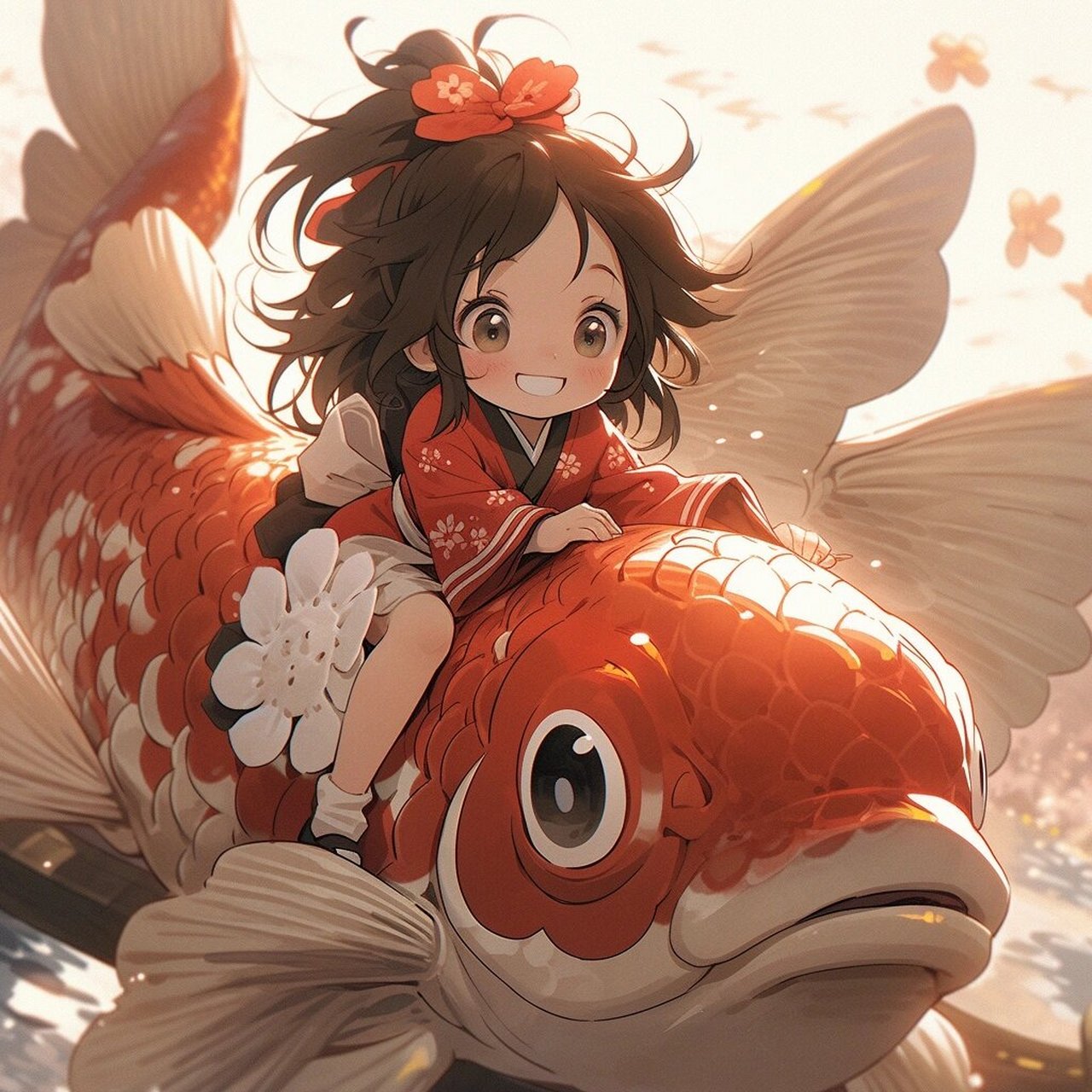 上岸头像丨锦鲤女孩 乘风破浪 上岸啦 国风元素锦鲤女孩头像, 希望宝