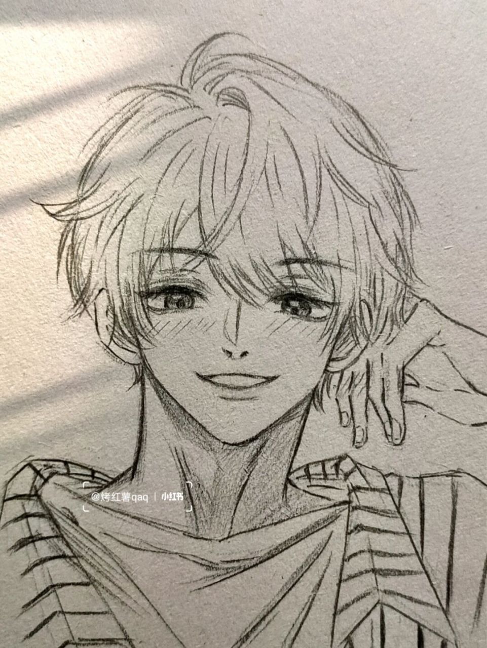 教你画段嘉许 "小孩儿,怎么一见到哥哥就脸红"#简笔画教程# #简笔画