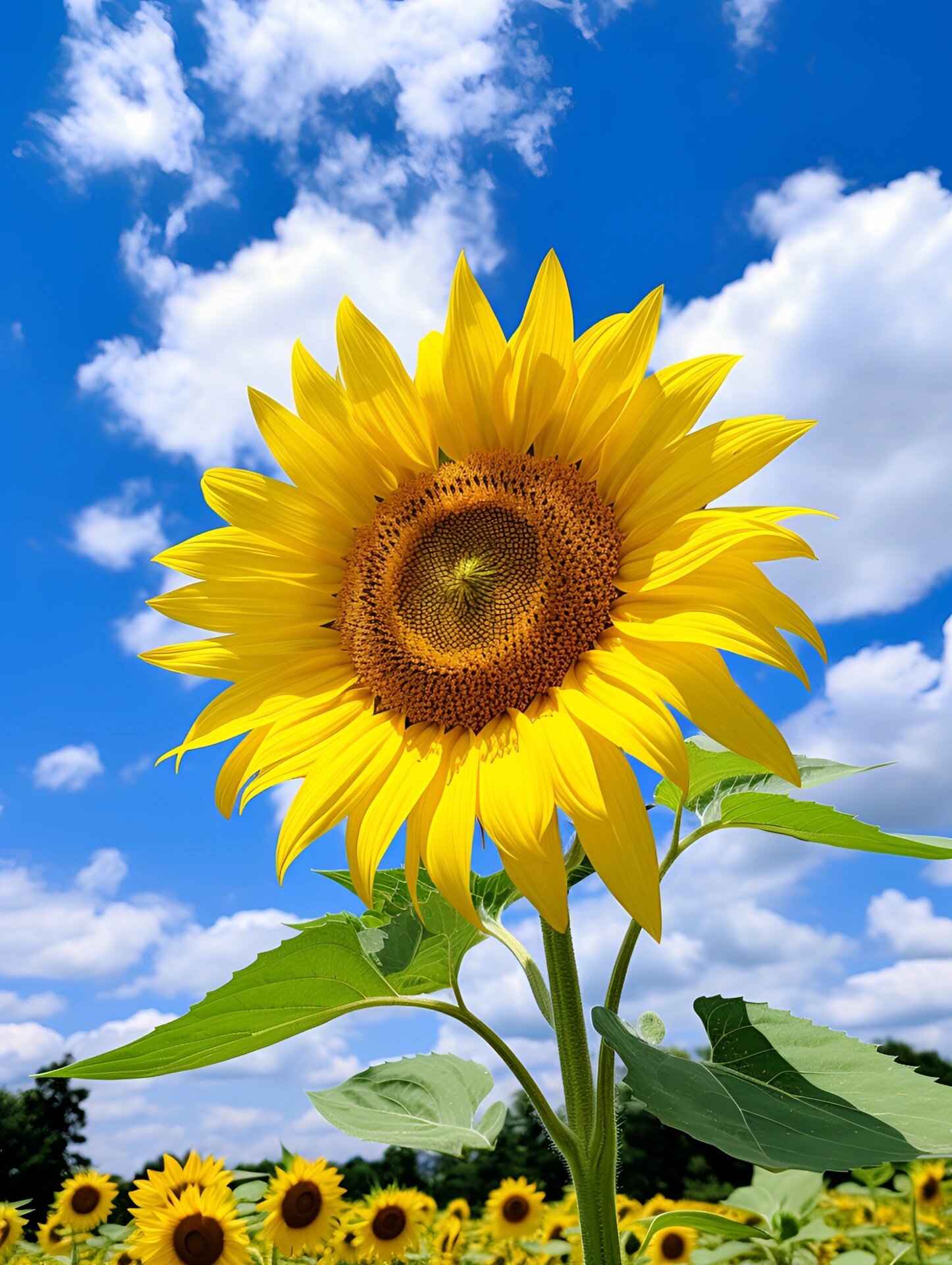 蓝天下的向日葵