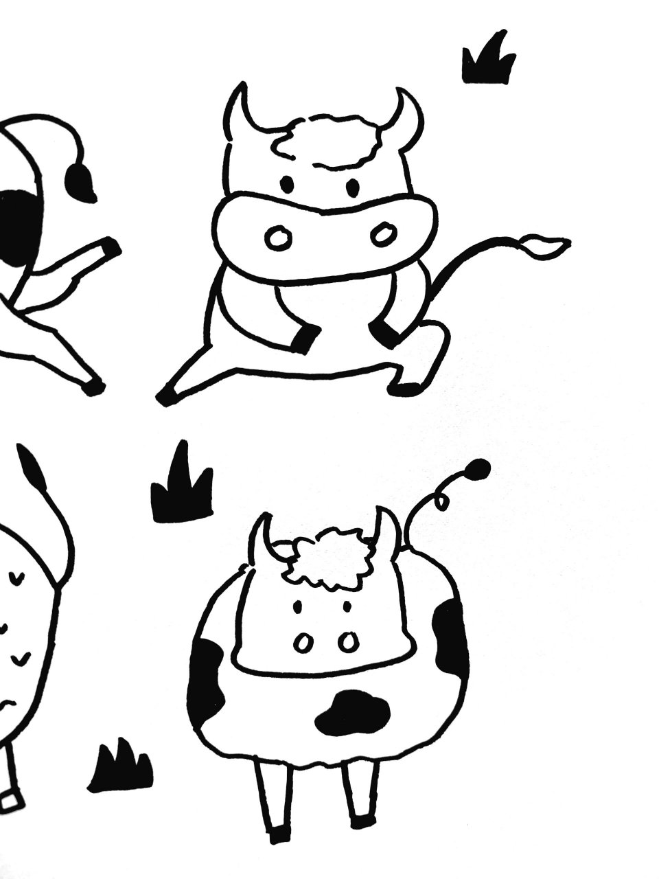 快乐的小牛简笔画