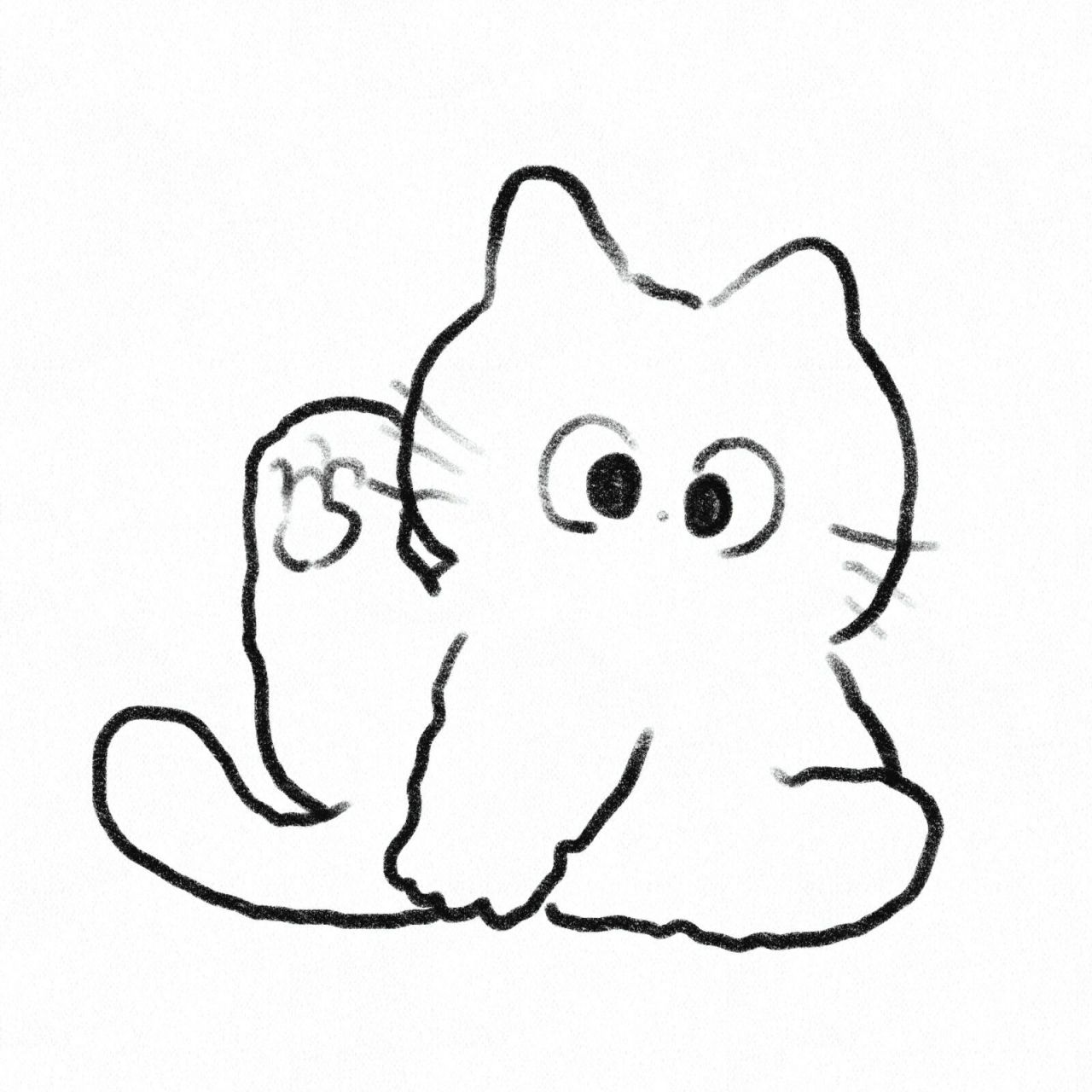 黑白线条小奶猫 很多小奶猫