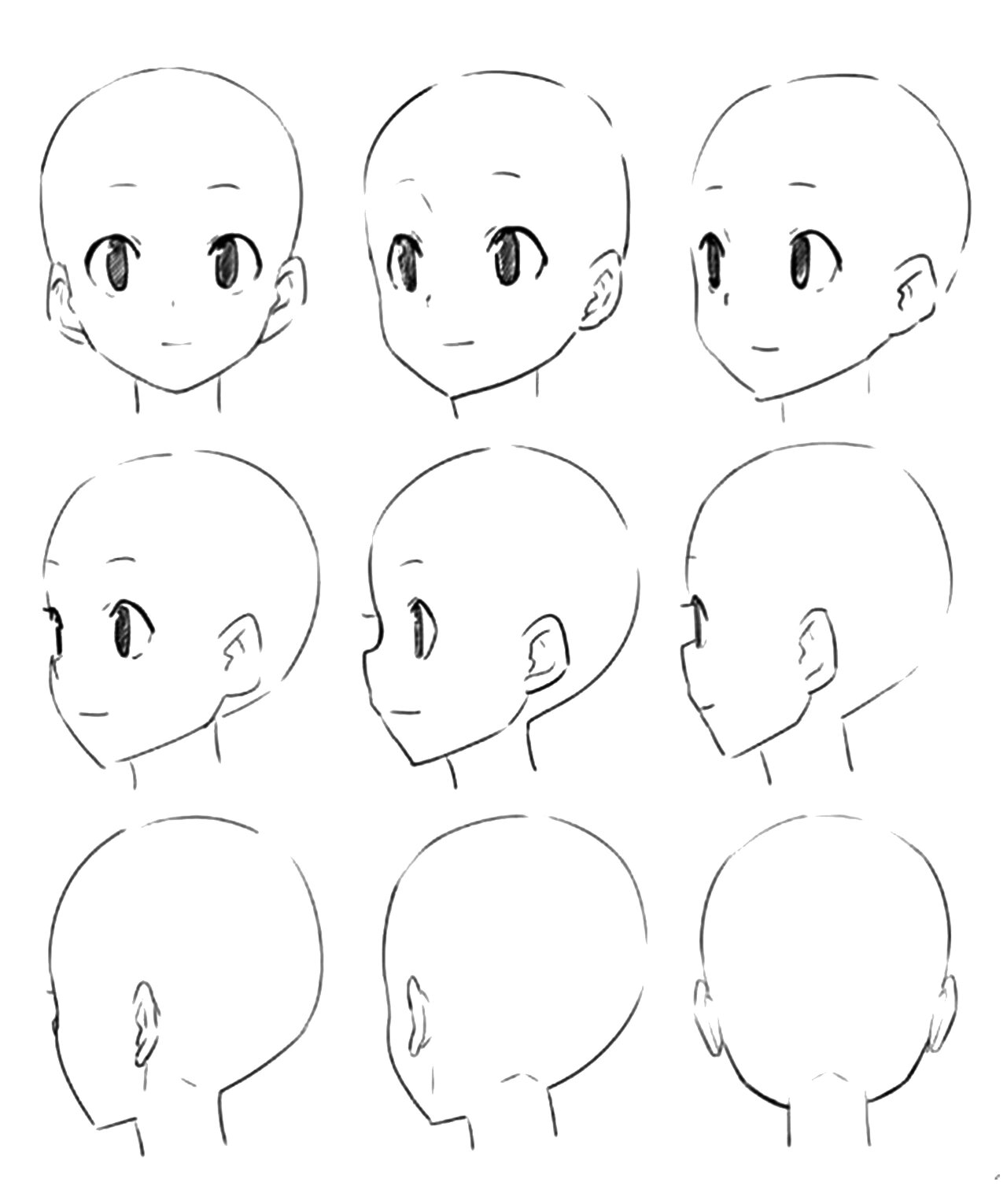 动漫人物||头部画法及比例关系