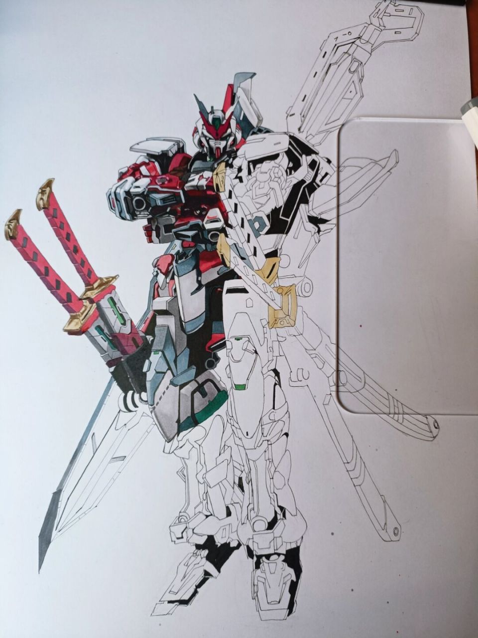 手绘高达上色!慢慢来吧