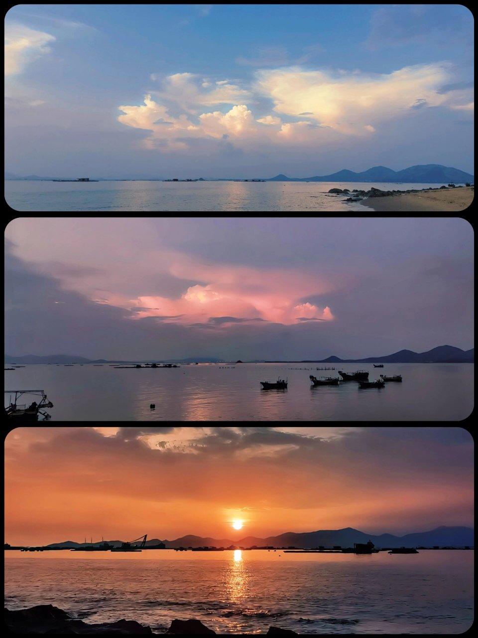 治愈系海边落日拍照绝美 #评论区交换铺# #十一旅行日记# #一起看落日