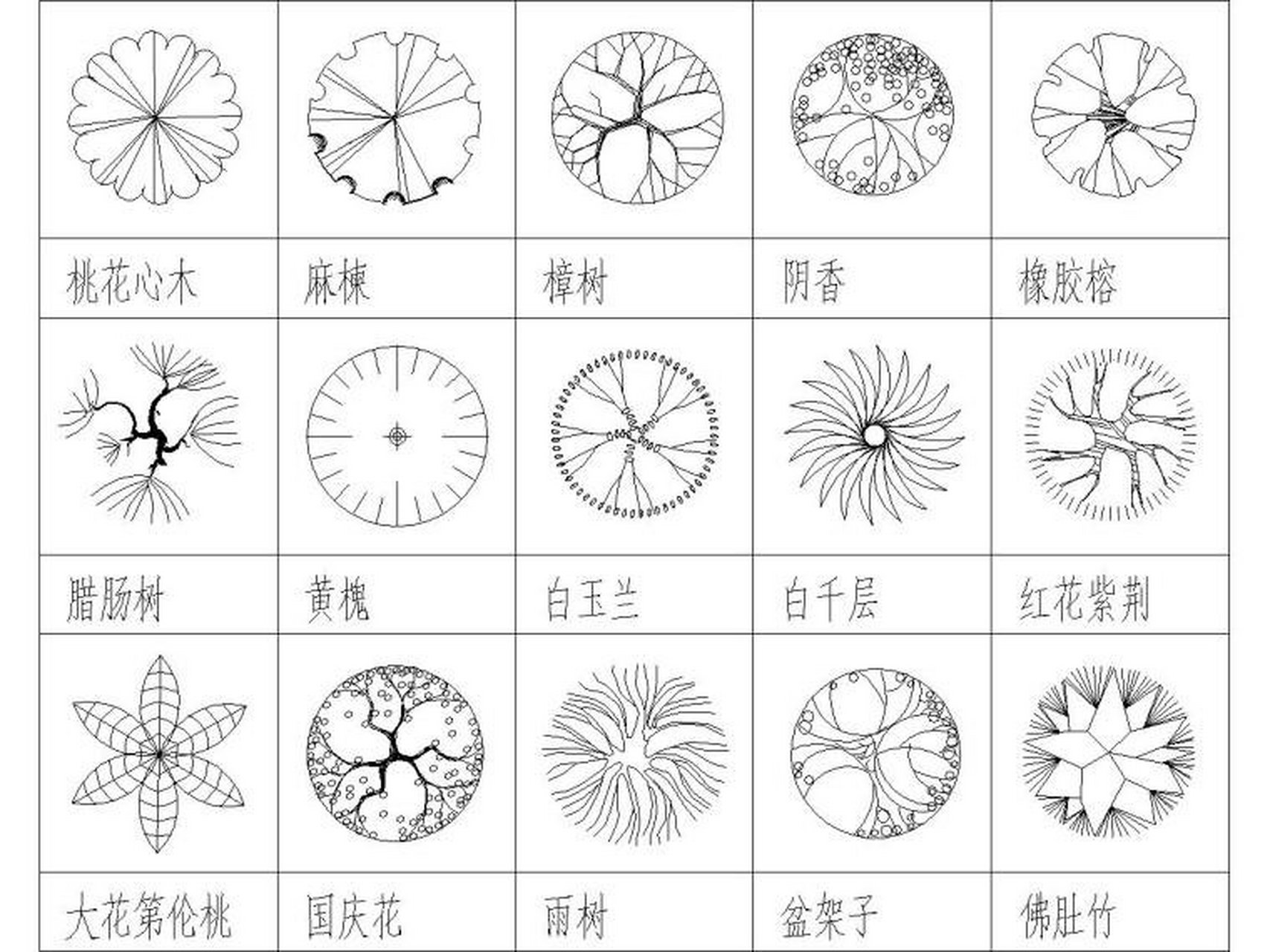 樟树平面图图例图片