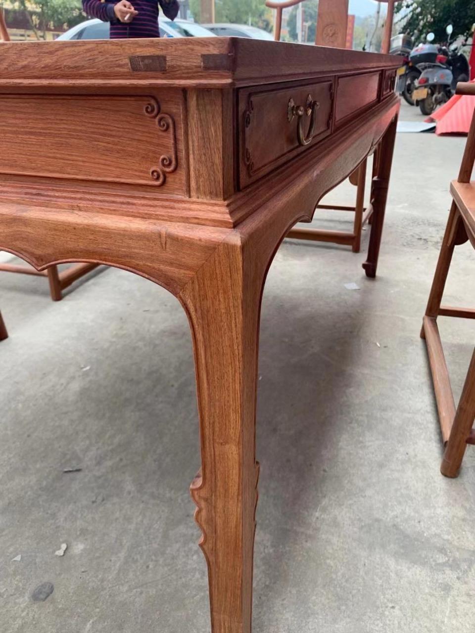 大果紫檀 红木家具 国标红木 茶桌茶台 榫卯工艺