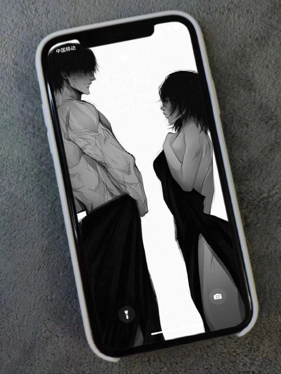 这组黑白动漫情侣壁纸也太好看了吧!