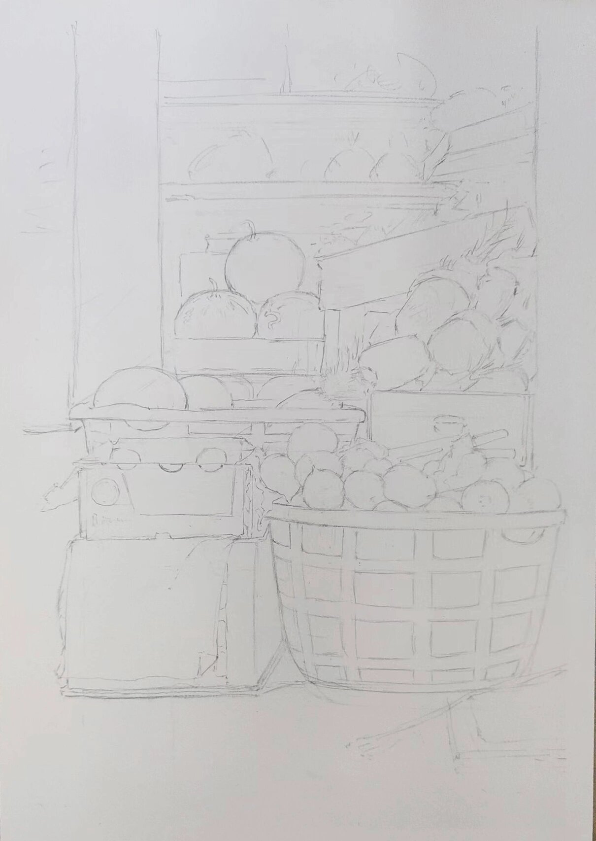 水彩场景|水果店(附照片,步骤图)