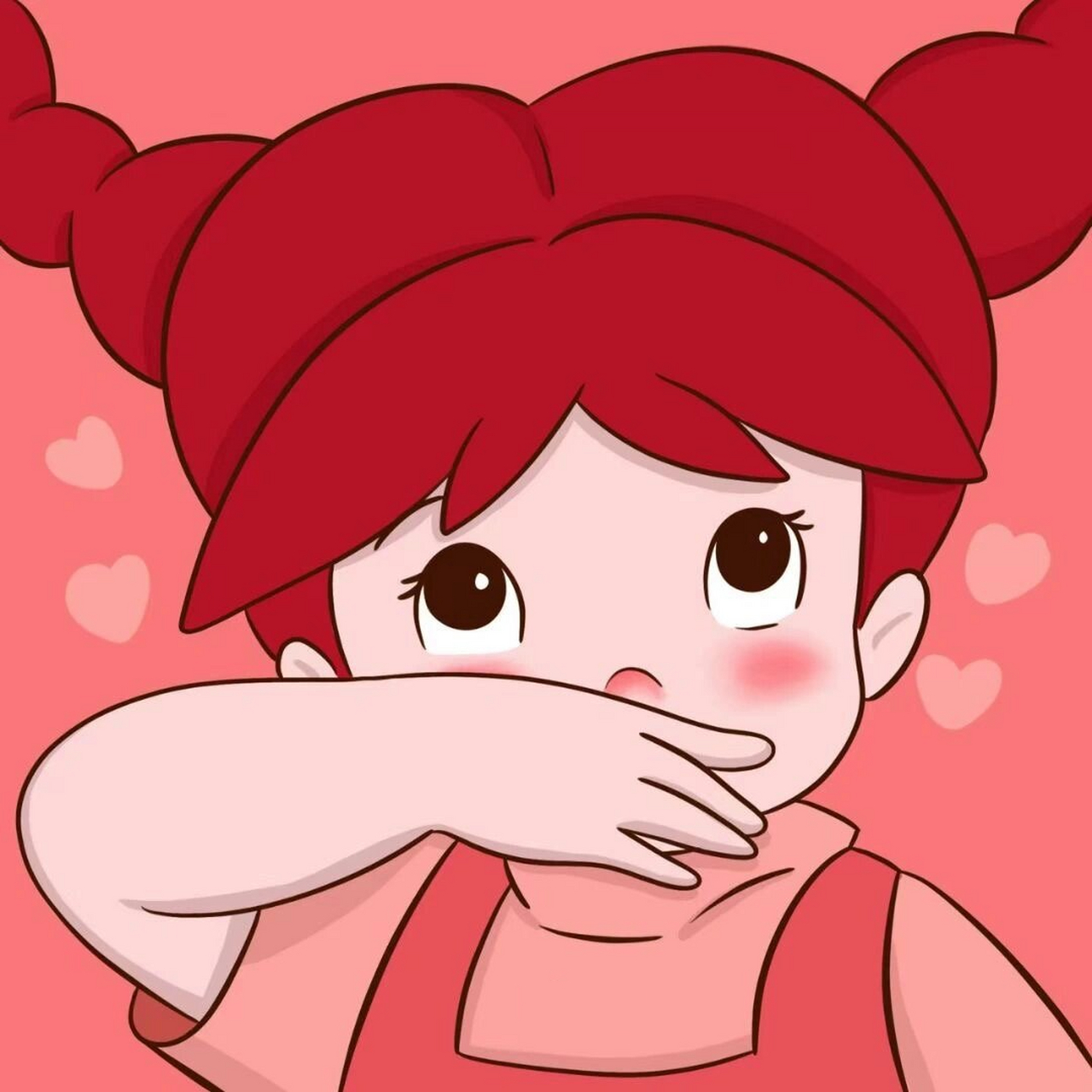4.12红色系可爱女生动漫头像91 红色系的来啦!