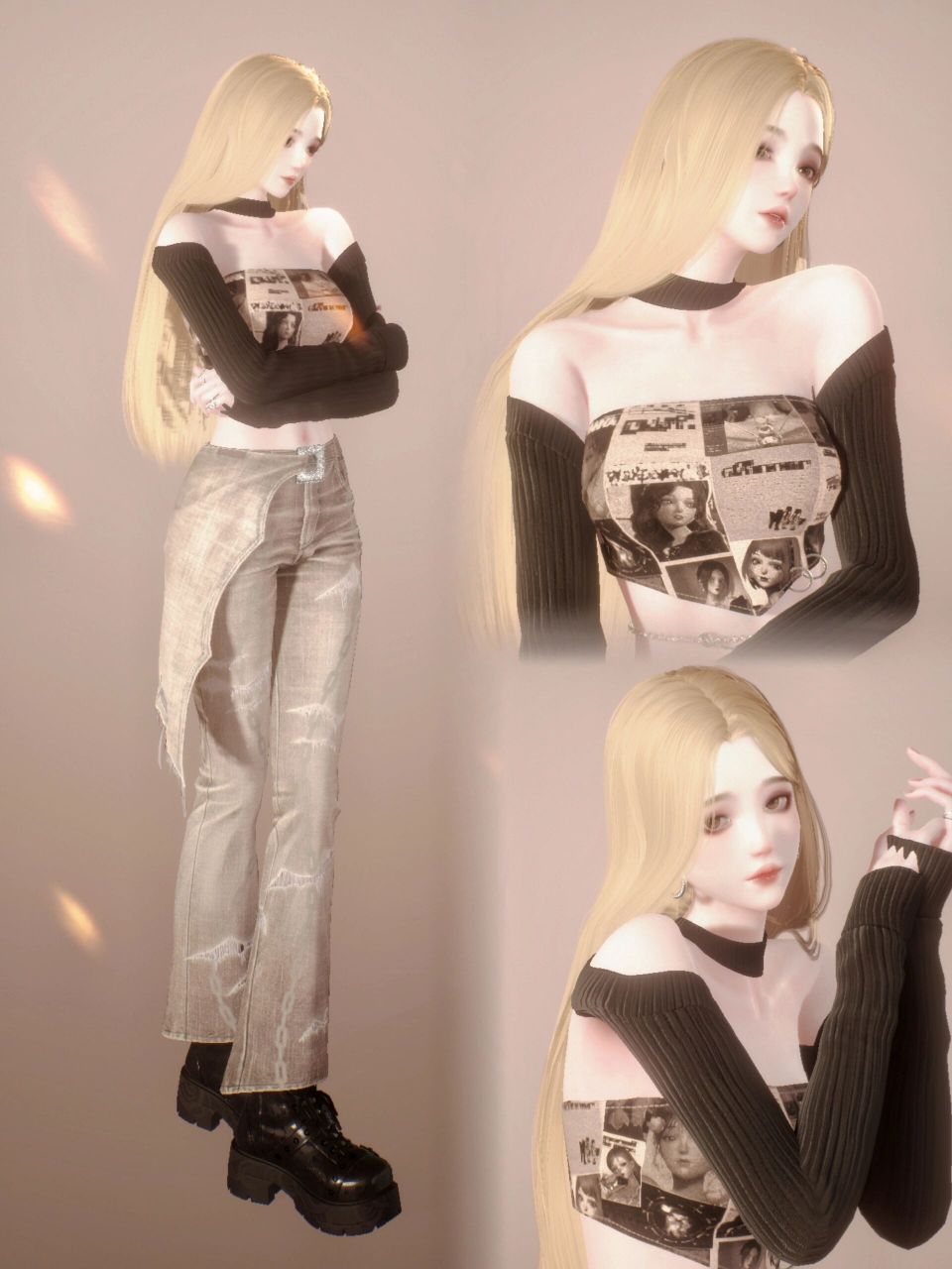 以闪亮之名穿搭 穿搭第九弹 今天请允许我做你的y2k女孩～ 穿搭详情在