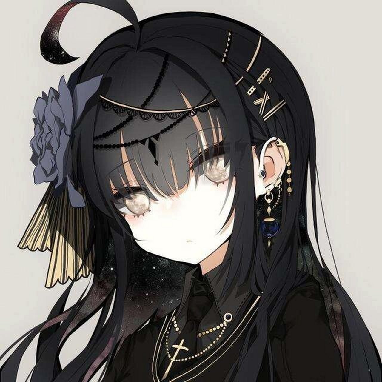 黑色系女生动漫头像