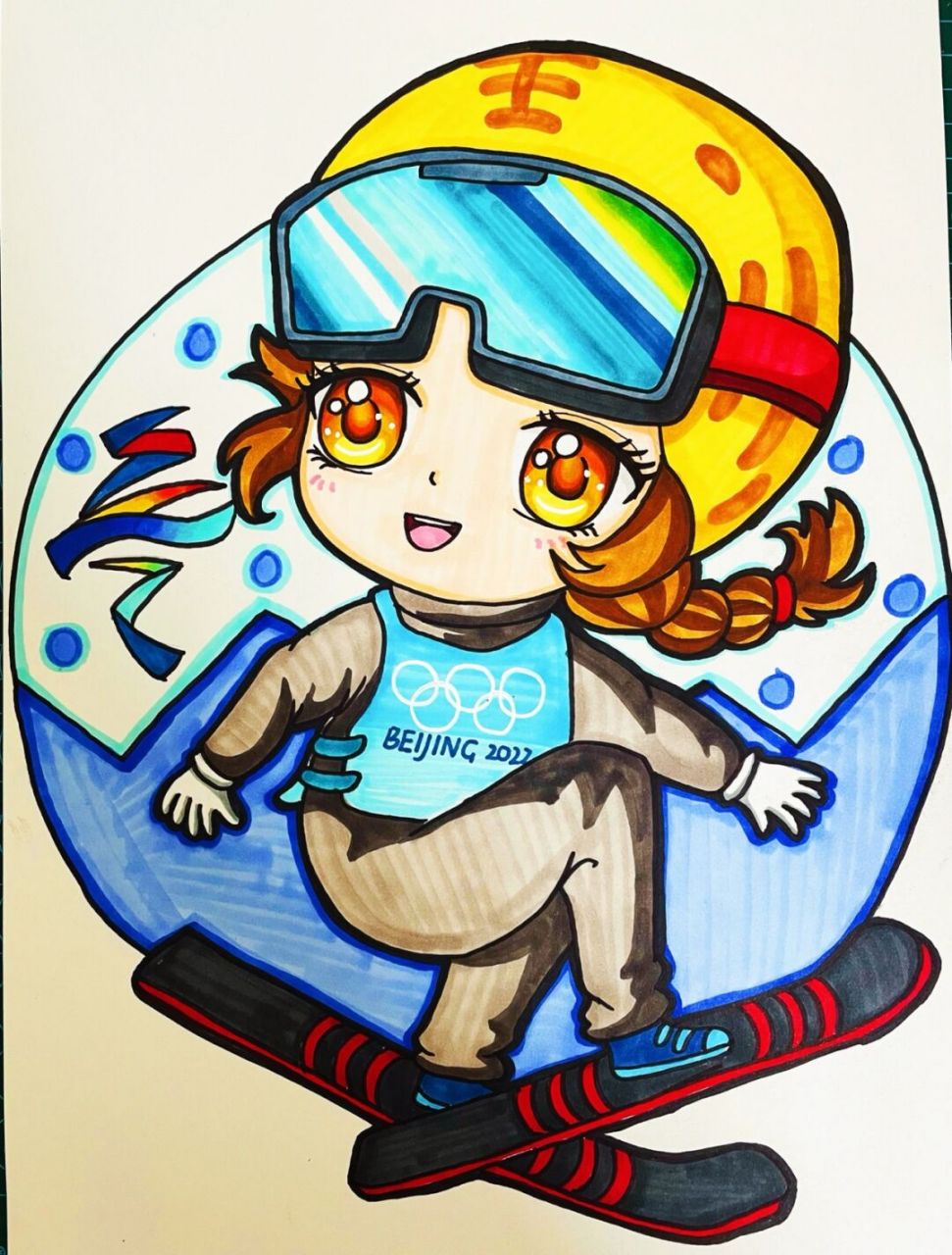 今日分享q版动漫之2022年冬奥会冠军谷爱凌 从天才少女到奥运冠军,又