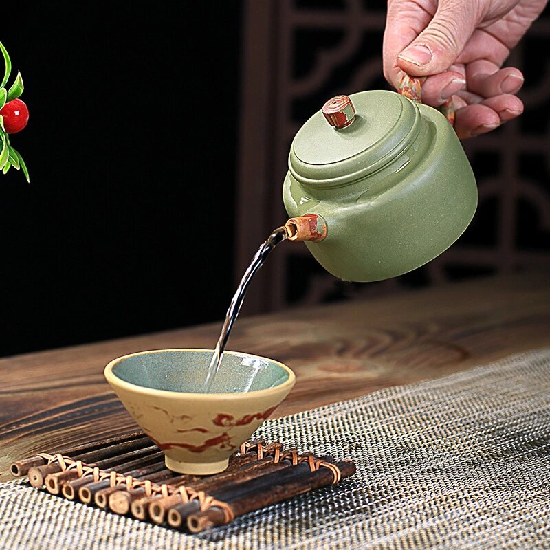 宜兴精品纯手工紫砂壶,原矿豆青泥255cc 超低价捡漏,纯手工制作