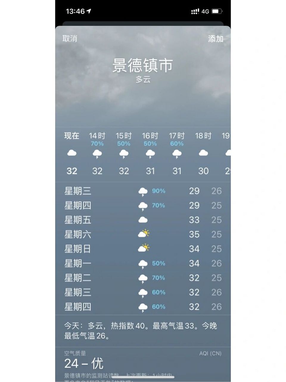 景德镇天气 景德镇的小伙伴们,你们呢里下雨了嘛?